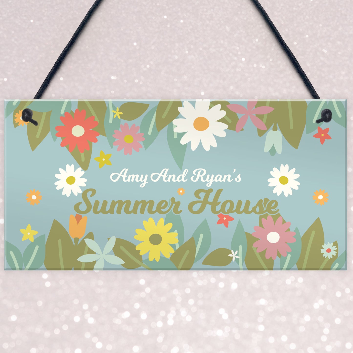 Summerhouse Decor Personalised Hanging Door Sign Garden Plaque