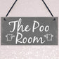 The Poo Room Shabby Chic Bathroom Toilet Loo Plaque Door Sign