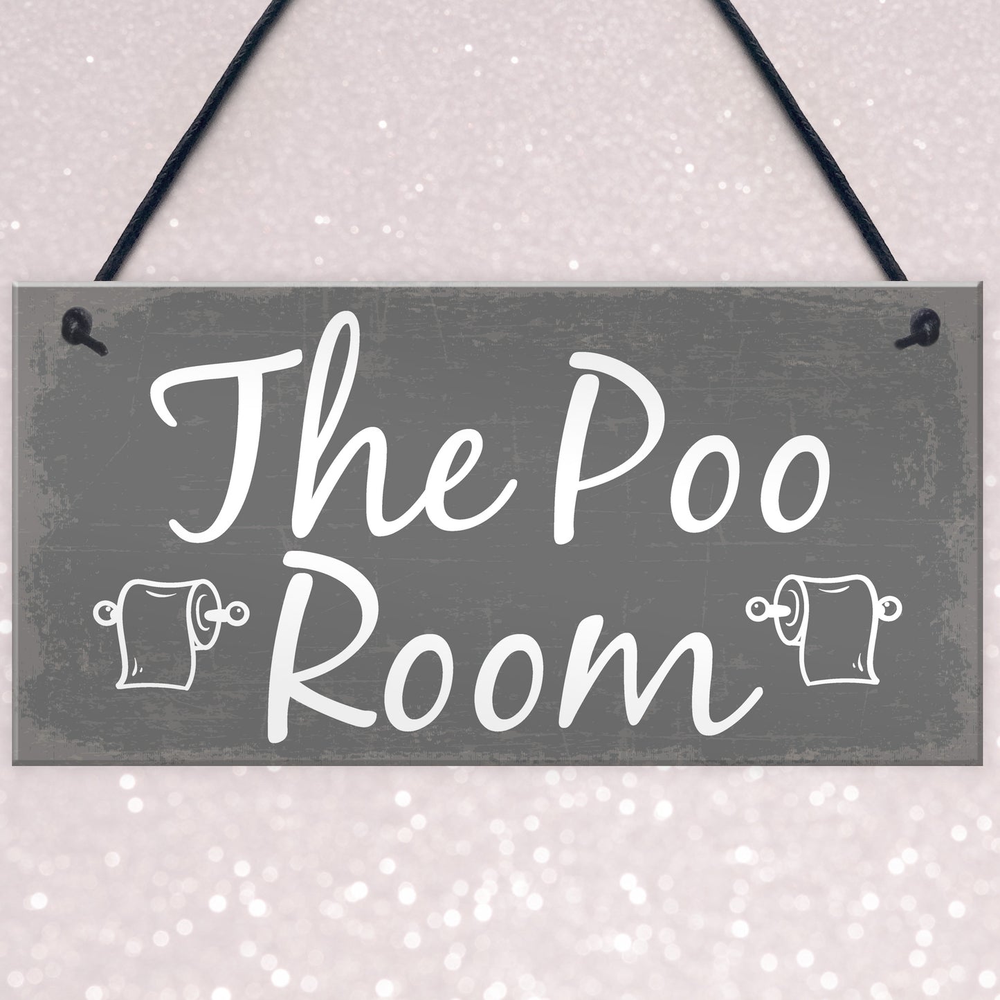 The Poo Room Shabby Chic Bathroom Toilet Loo Plaque Door Sign