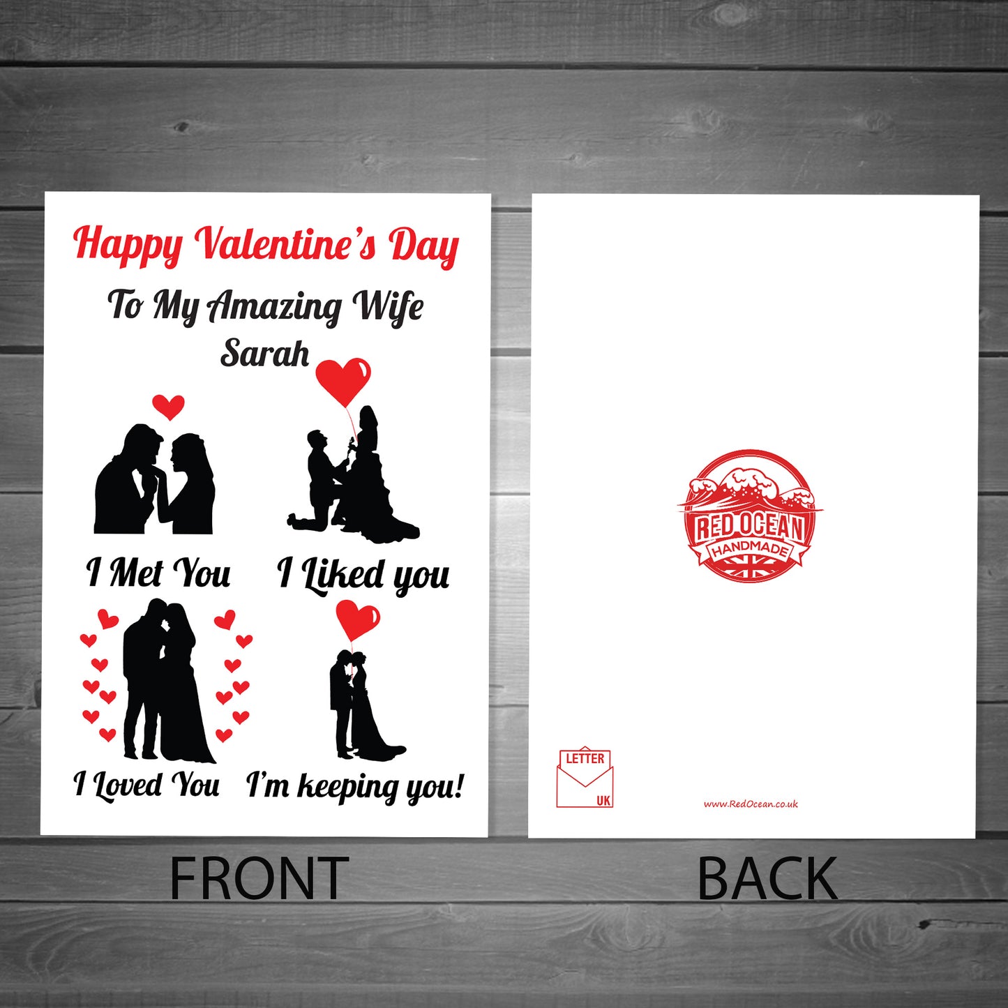 Personalised Valentines Day Card For Her Card For Wife