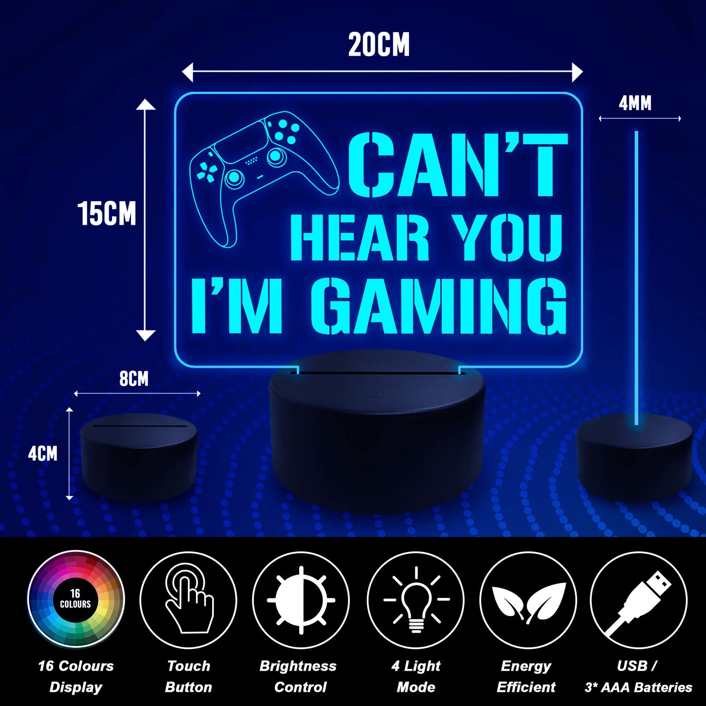 Gaming Bedroom LED Sign Gift For Gamer Games Room Bedroom