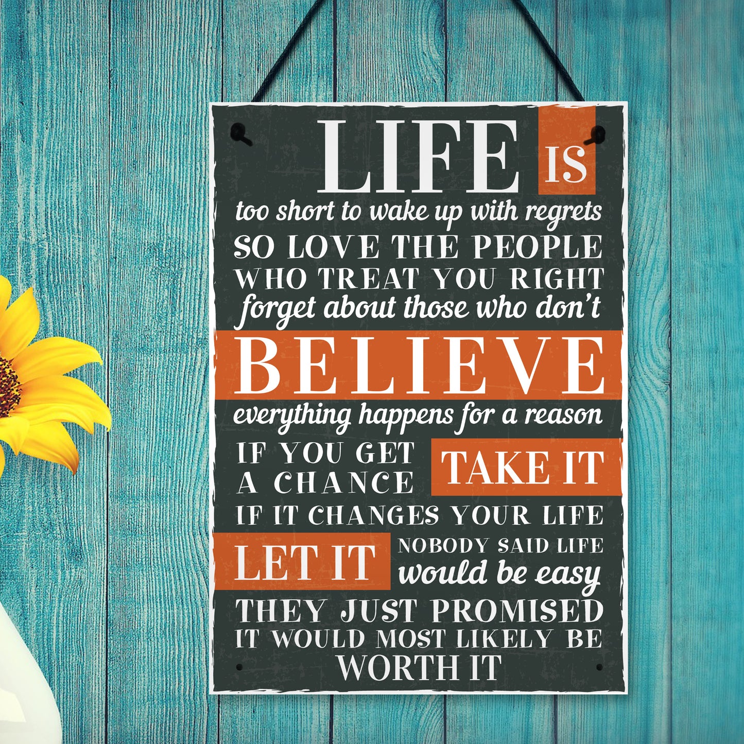 Life Inspirational Sign Best Friend Vintage Shabby Chic Plaques
