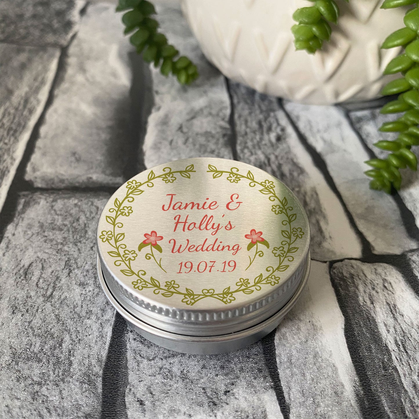 Personalised Wedding Favour Tin Wedding Table Decoration Gift