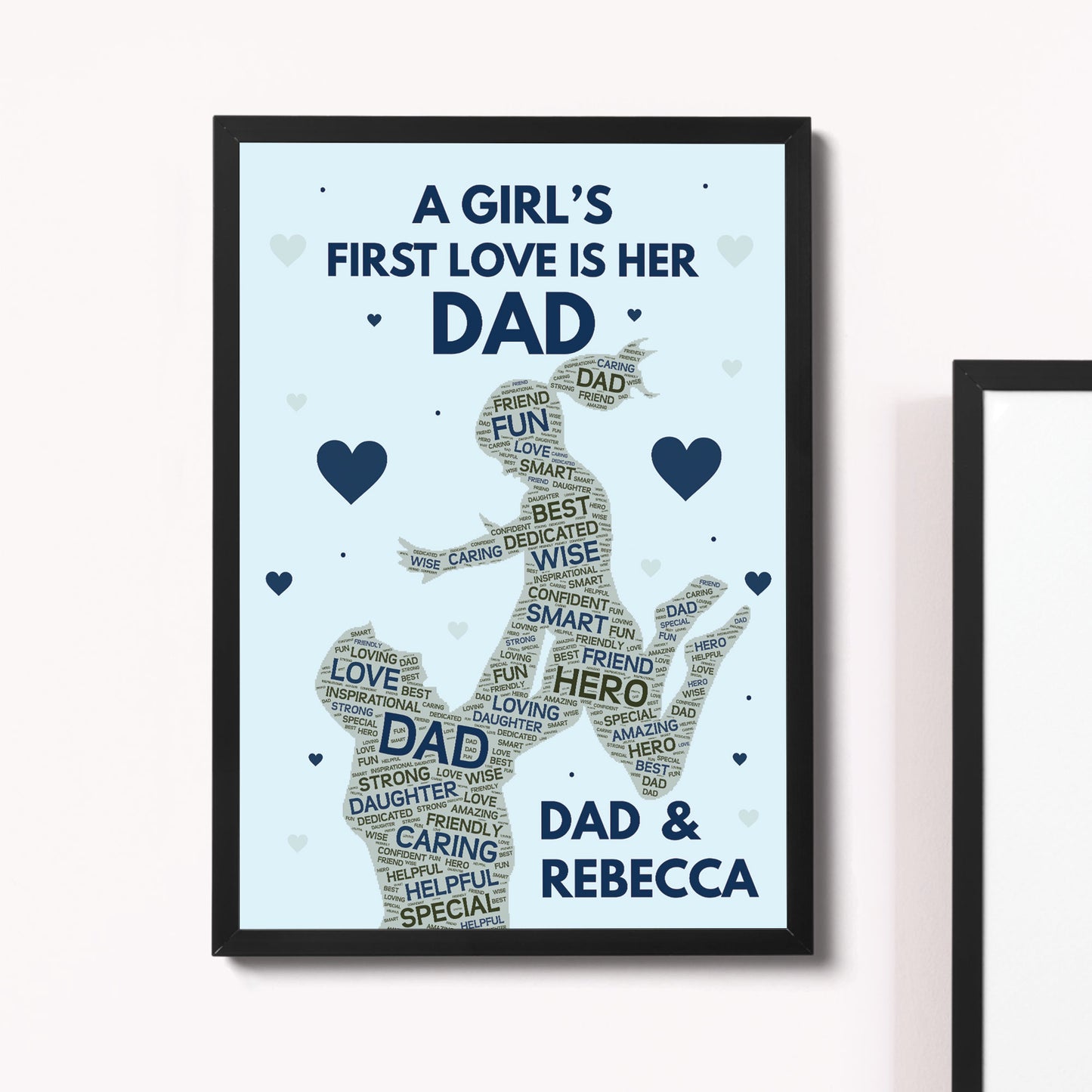 Personalised Dad Daddy Step Dad Framed Print Dad Birthday Gift