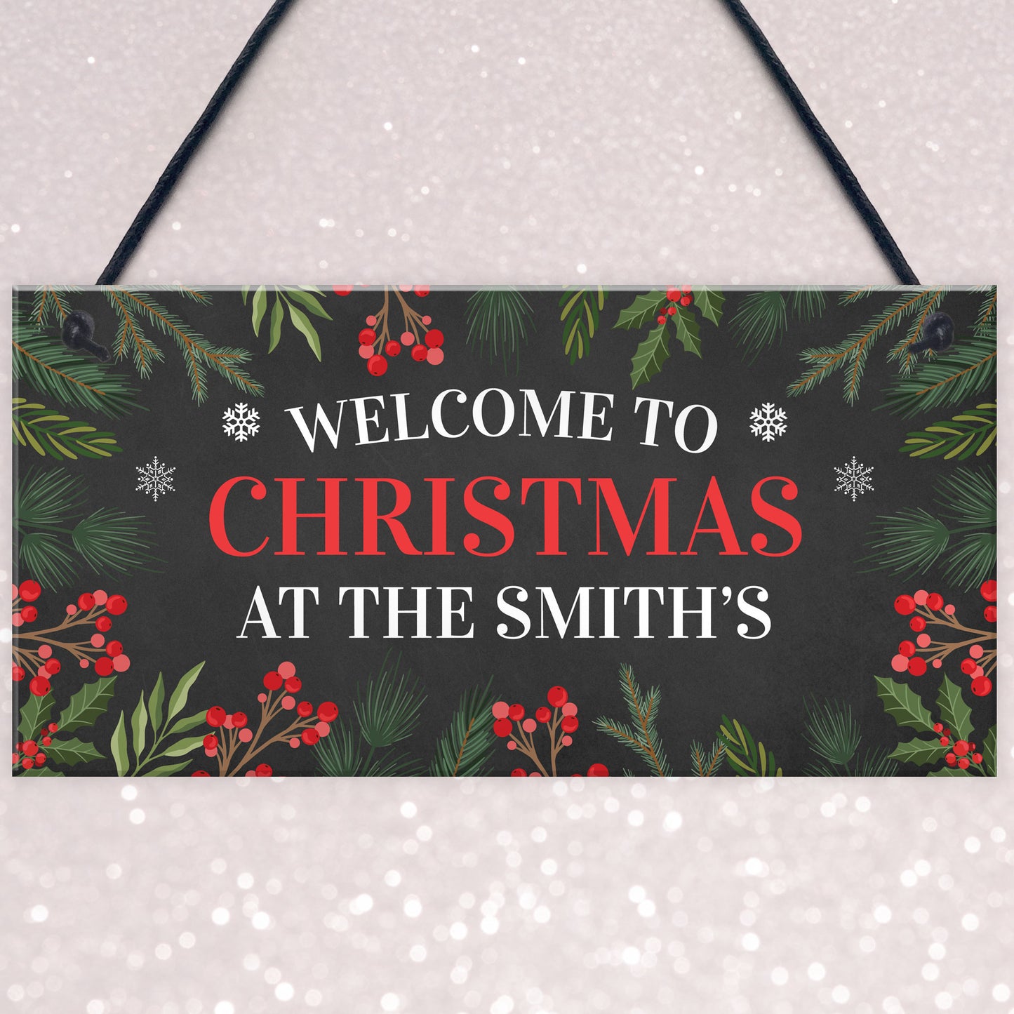 Personalised Christmas Welcome Sign Family Christmas Home