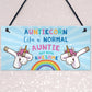 Novelty Unicorn Gift For Auntie Birthday Xmas Gifts Auntie Sign