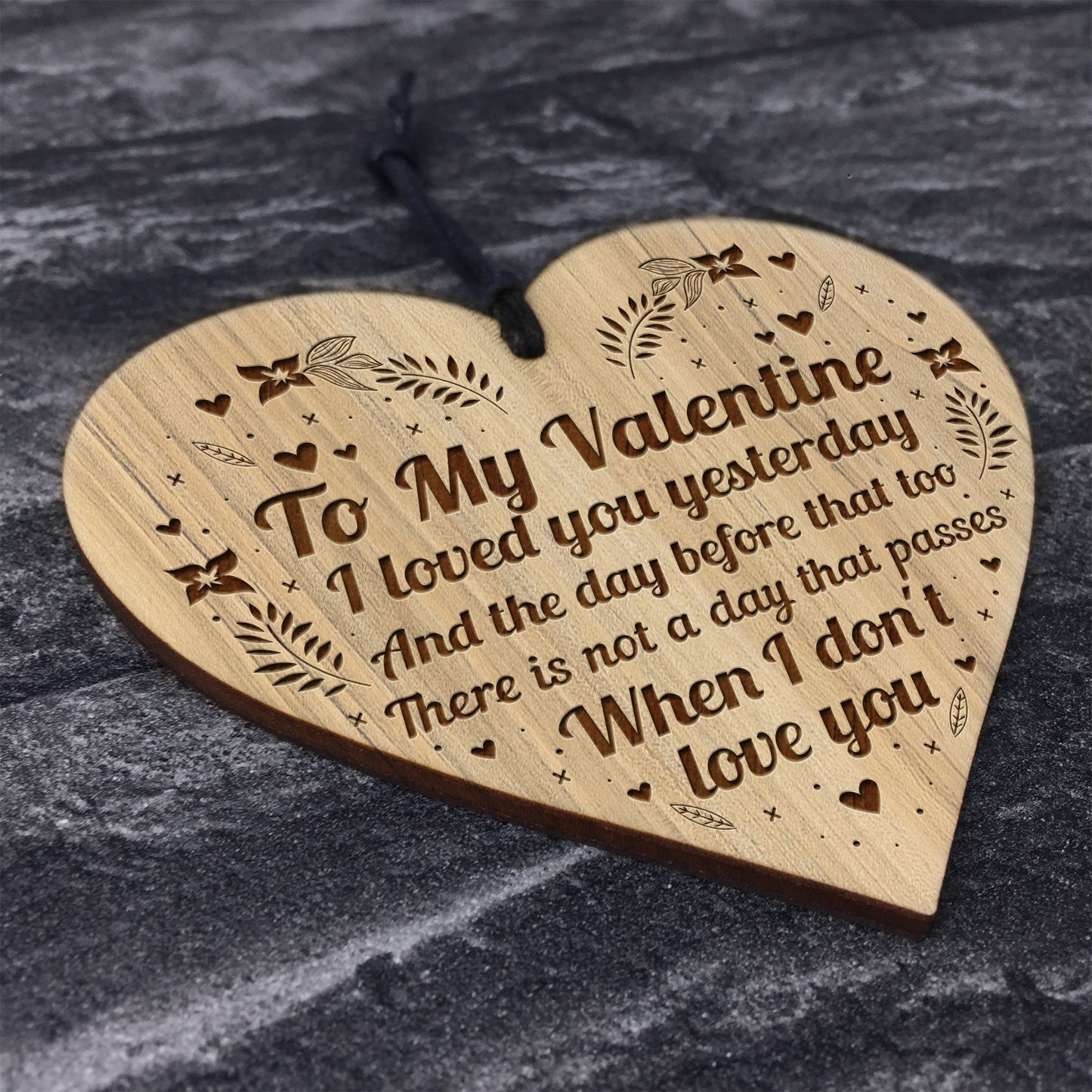 My Valentine Engraved Heart Valentines Gift For Him Her Card