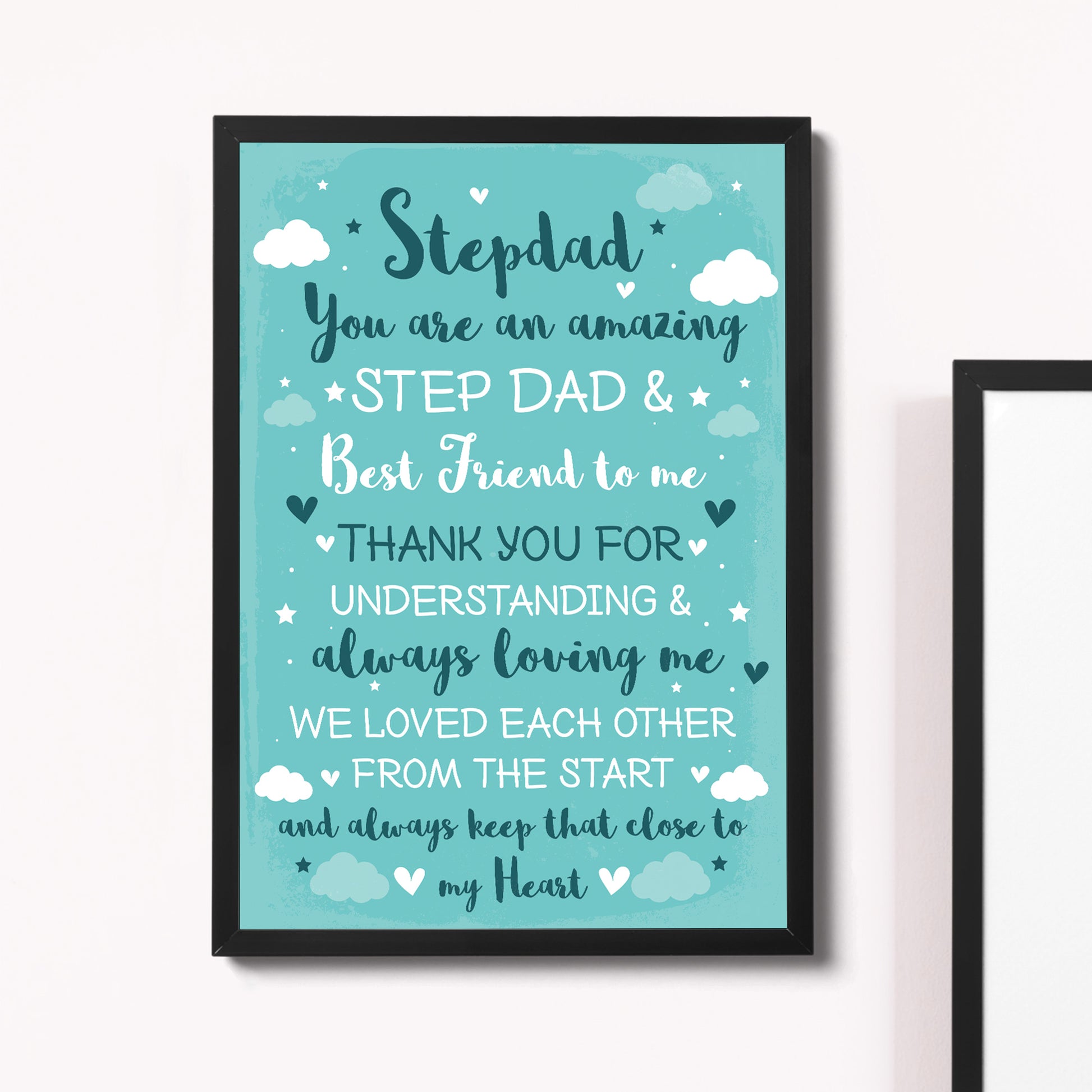 Step Dad Gifts Fathers Day Gift Step Dad Framed Print Gift – Red