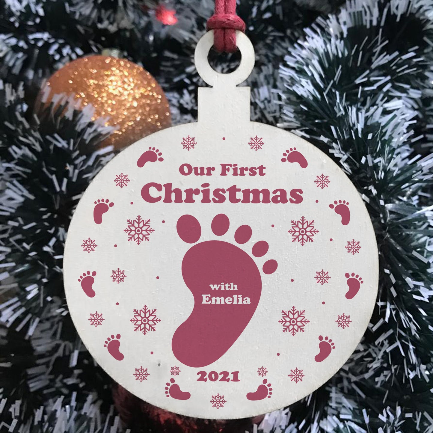 Our First Christmas With Baby Gift Personalised Christmas Bauble