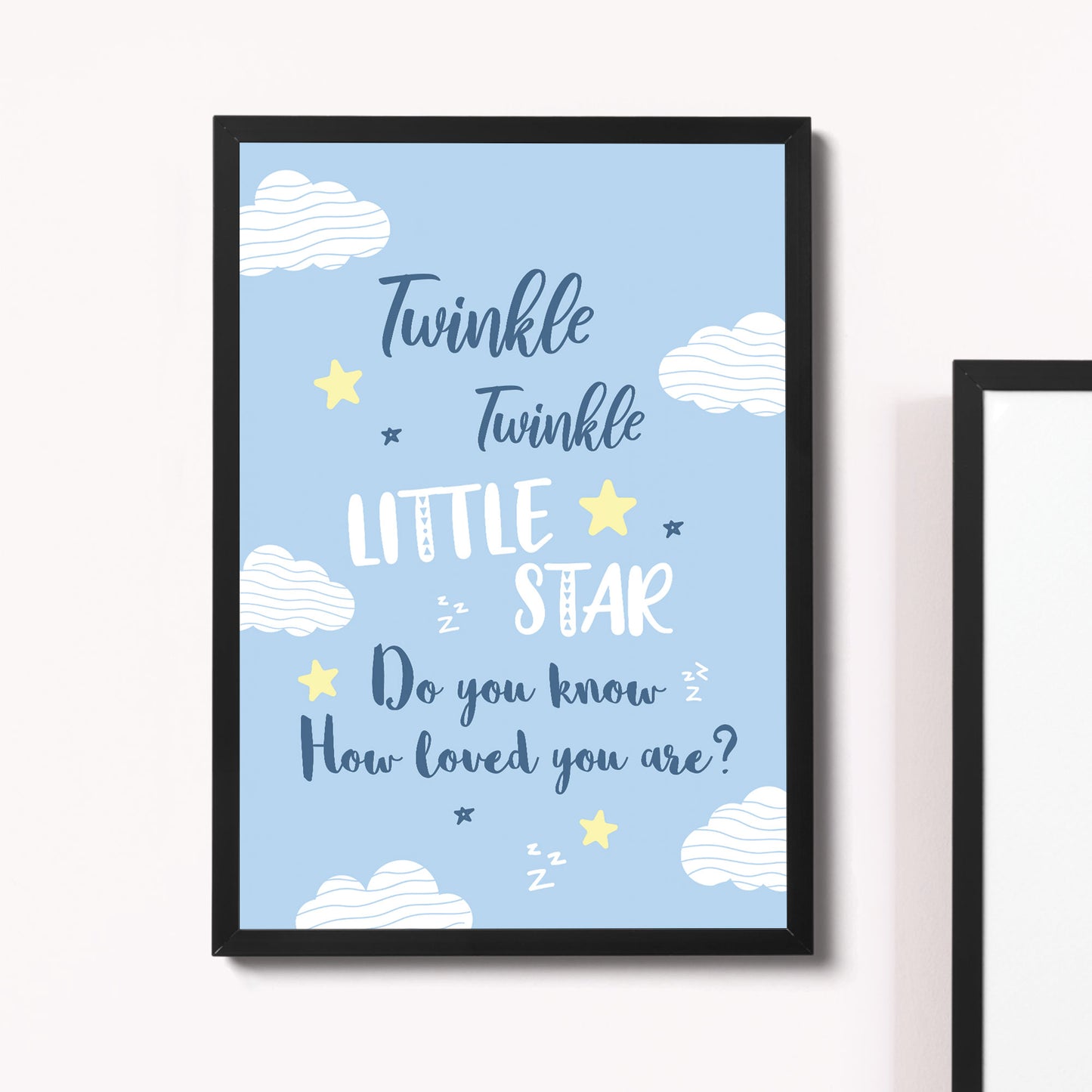 Blue Framed Nursery Prints / Nursery Wall Art For Baby Boy