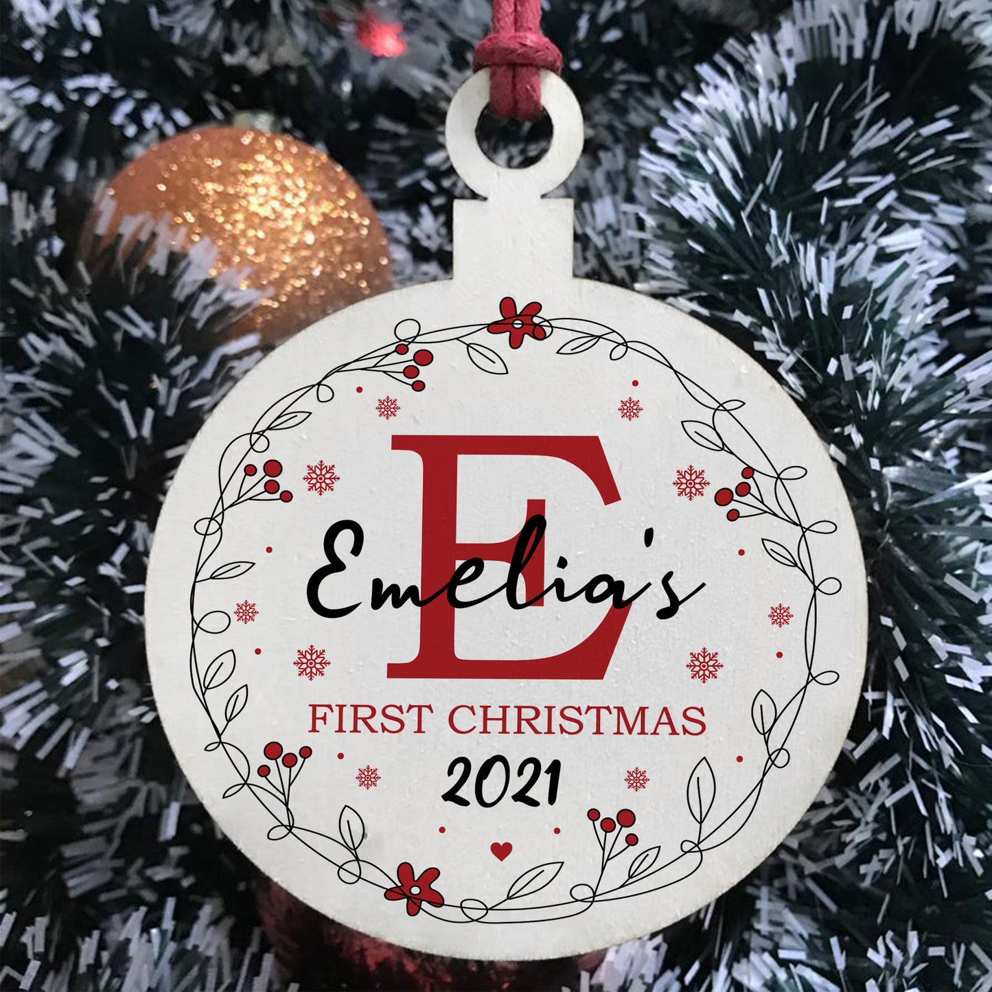 Baby 1st First Christmas Bauble Personalised Hanging Tree Decor