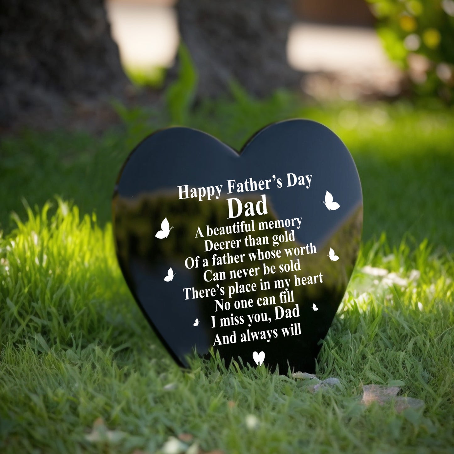 Fathers Day Memorial Plaque Dad Grave Stake Ornament Remembrance