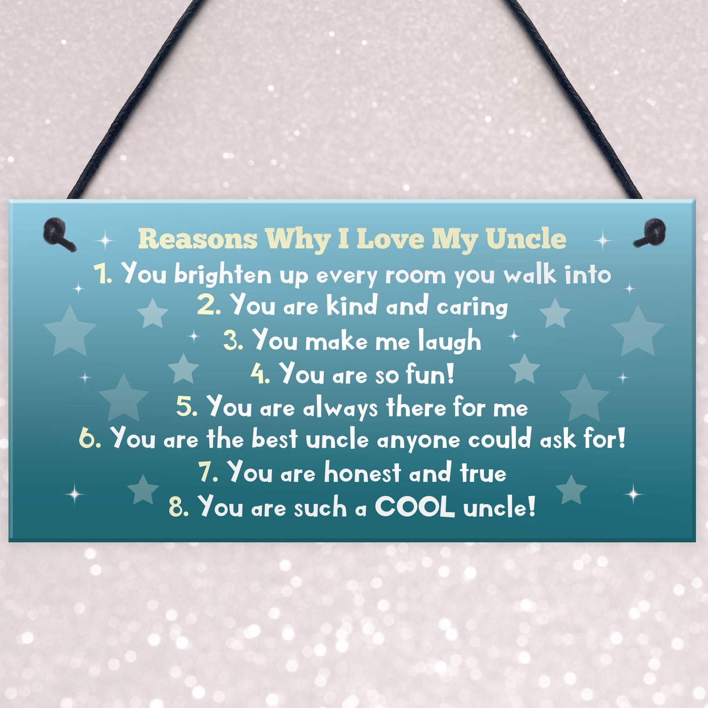 Reasons Why I Love My Uncle Plaque Novelty Present Uncle Gifts