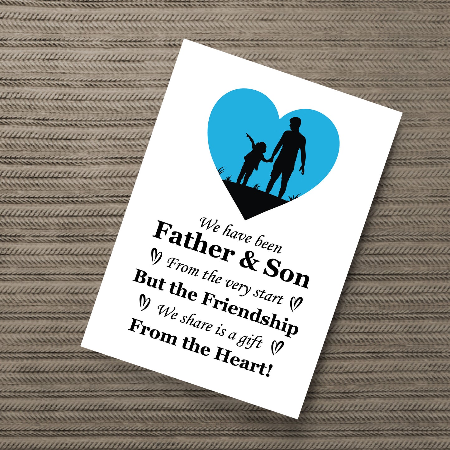 Father And Son Fathers Day Print Birthday Gift For Dad Son A4