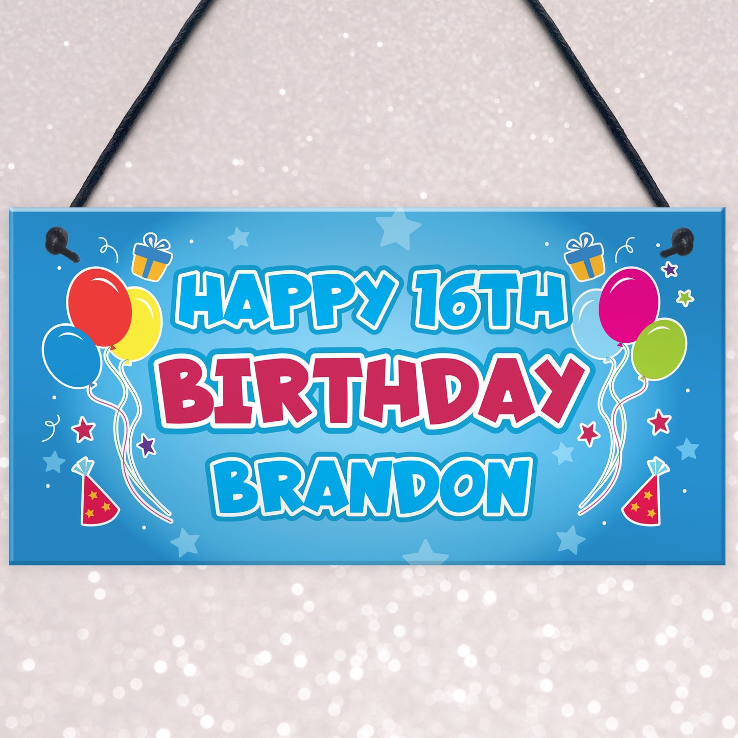 Personalised Birthday Banner Hanging Sign 16th 16th 21st 30th
