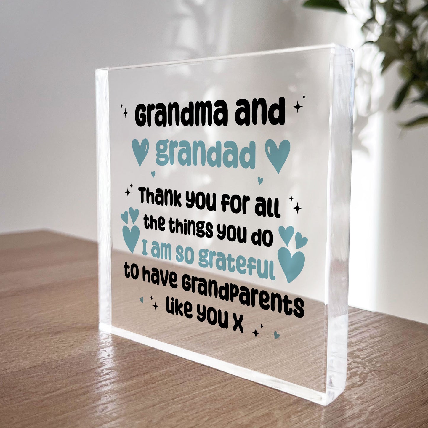 Grandma And Grandad Gift Plaque Christmas Birthday Gifts