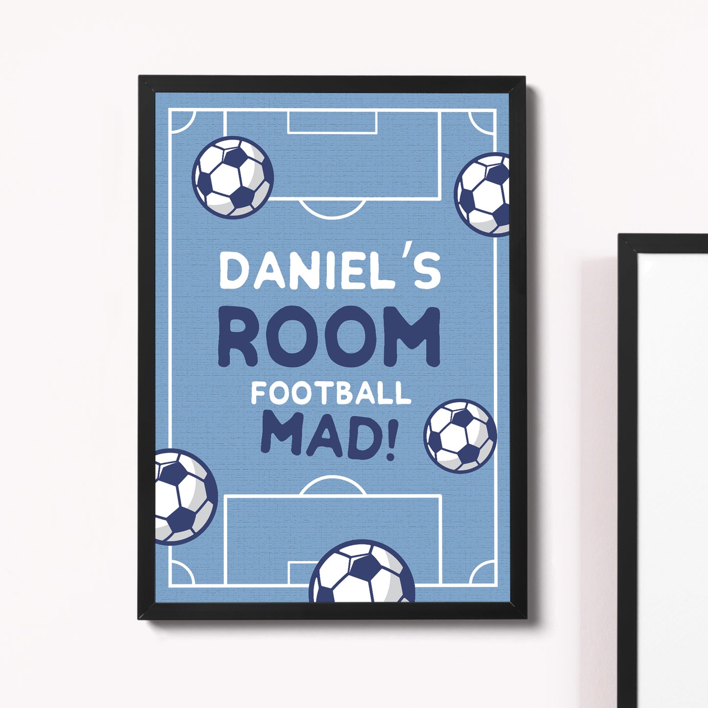 Boys Bedroom Wall Print Frame Personalised Football Gift For Son