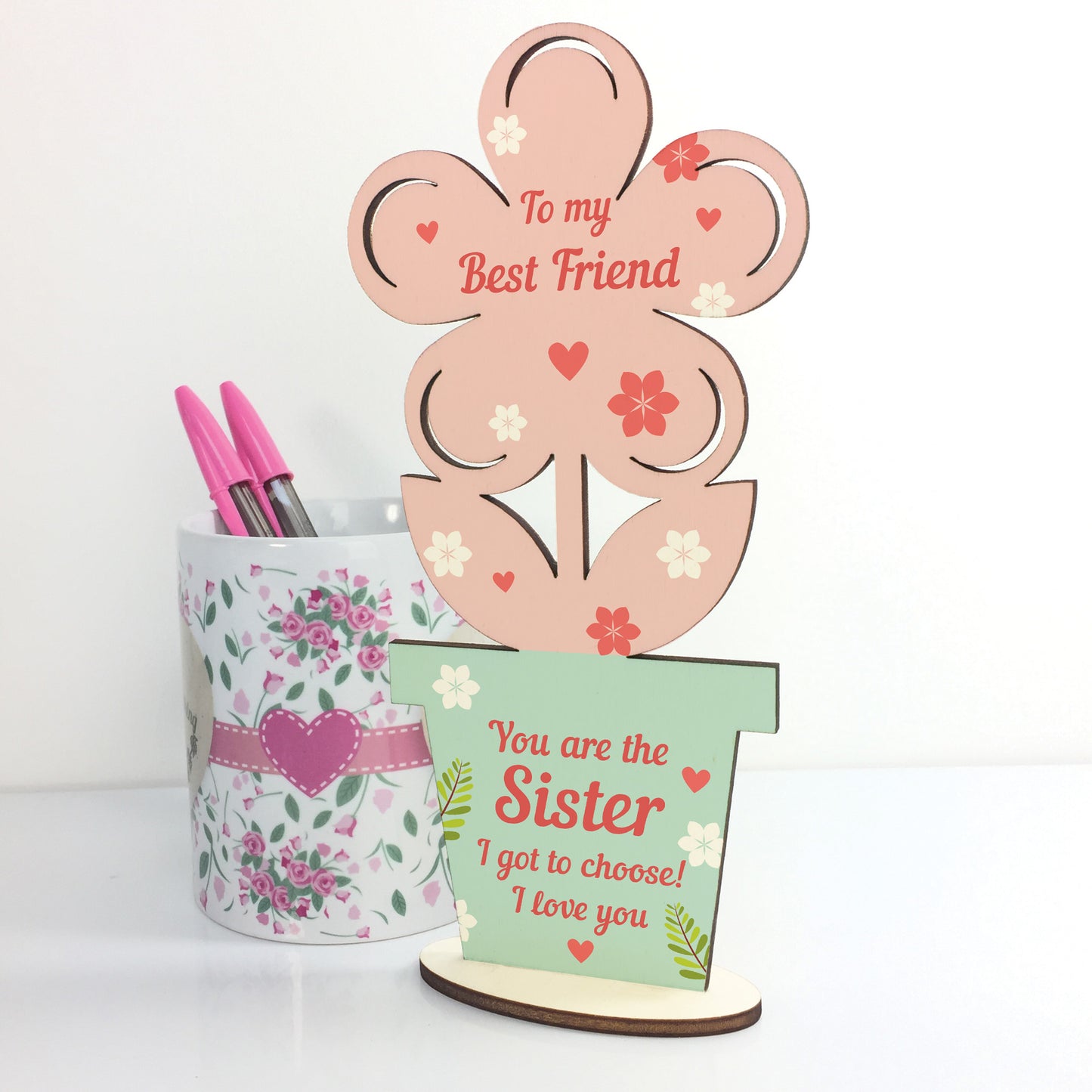 Best Friend Gifts Sister Gifts Wooden Flower Friendship Gift