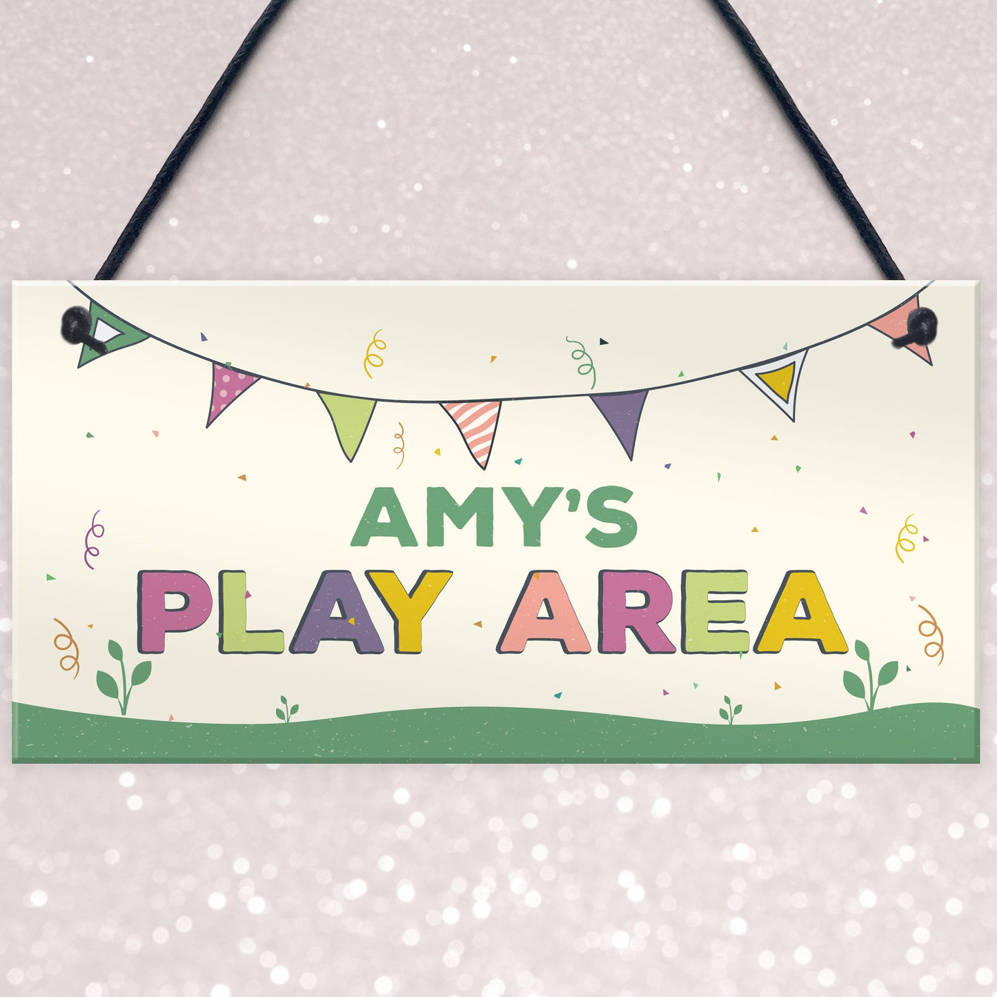 Childs Play Area Sign Personalised Garden Shed Hanging Sign