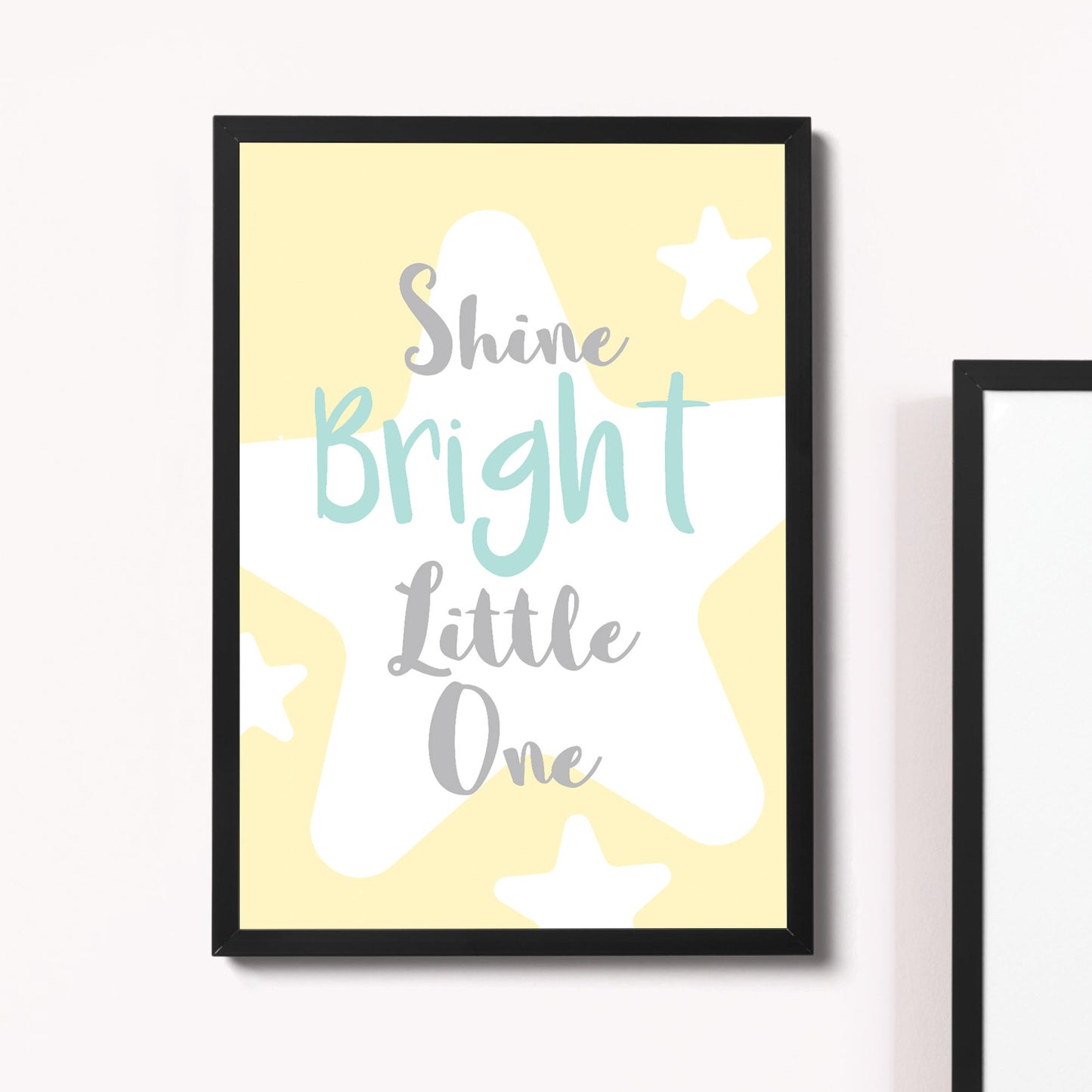Yellow And Grey Nursery Prints Framed Girl Boy Bedroom Art