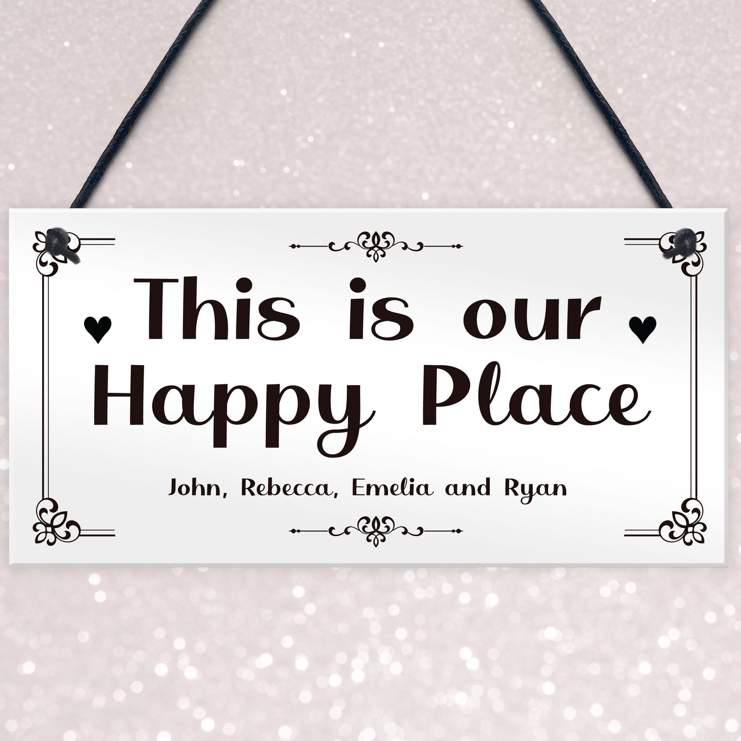 Our Happy Place Personalised Home Gift For Family New Home Gift
