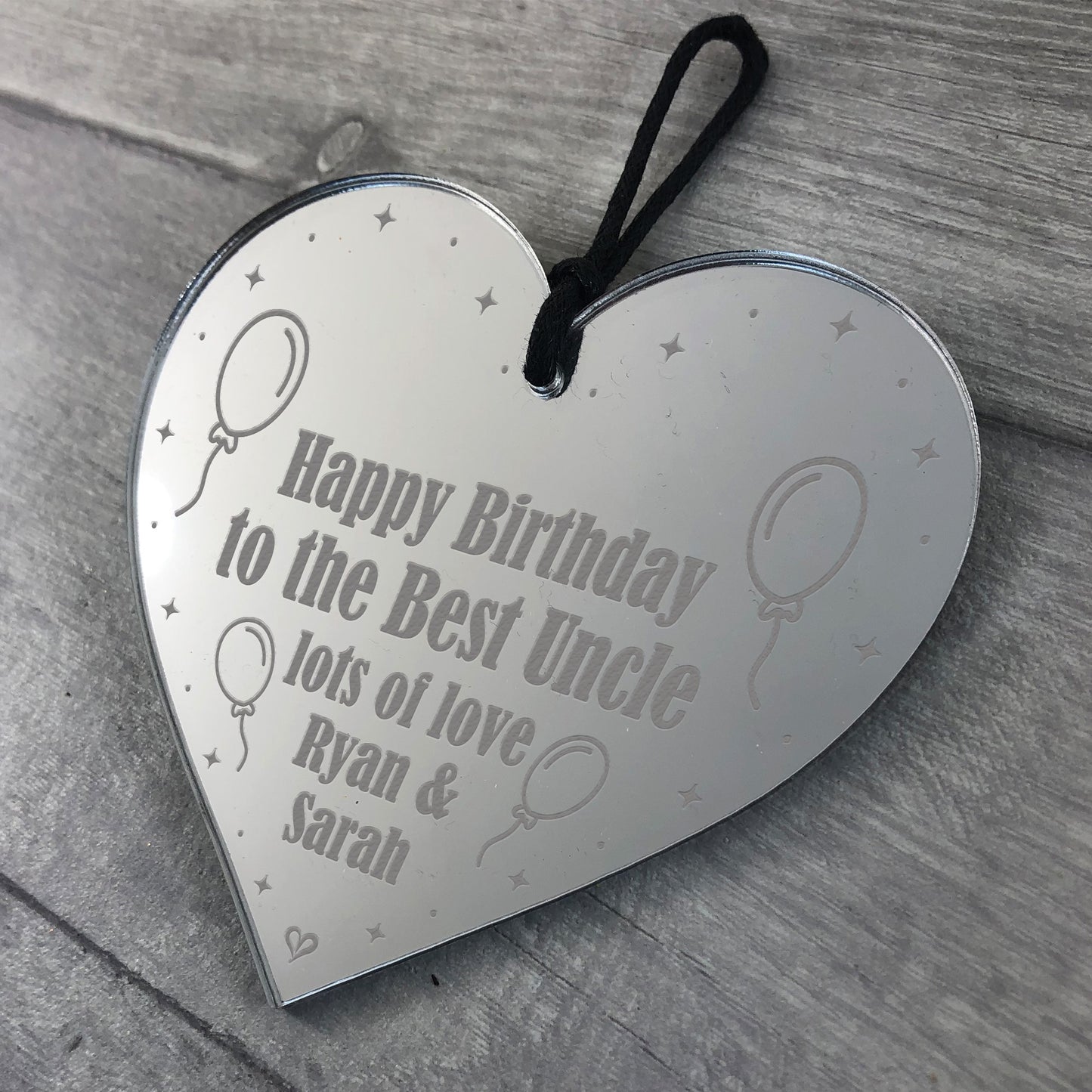 Best Uncle Birthday Gift Personalised Engraved Heart Gift