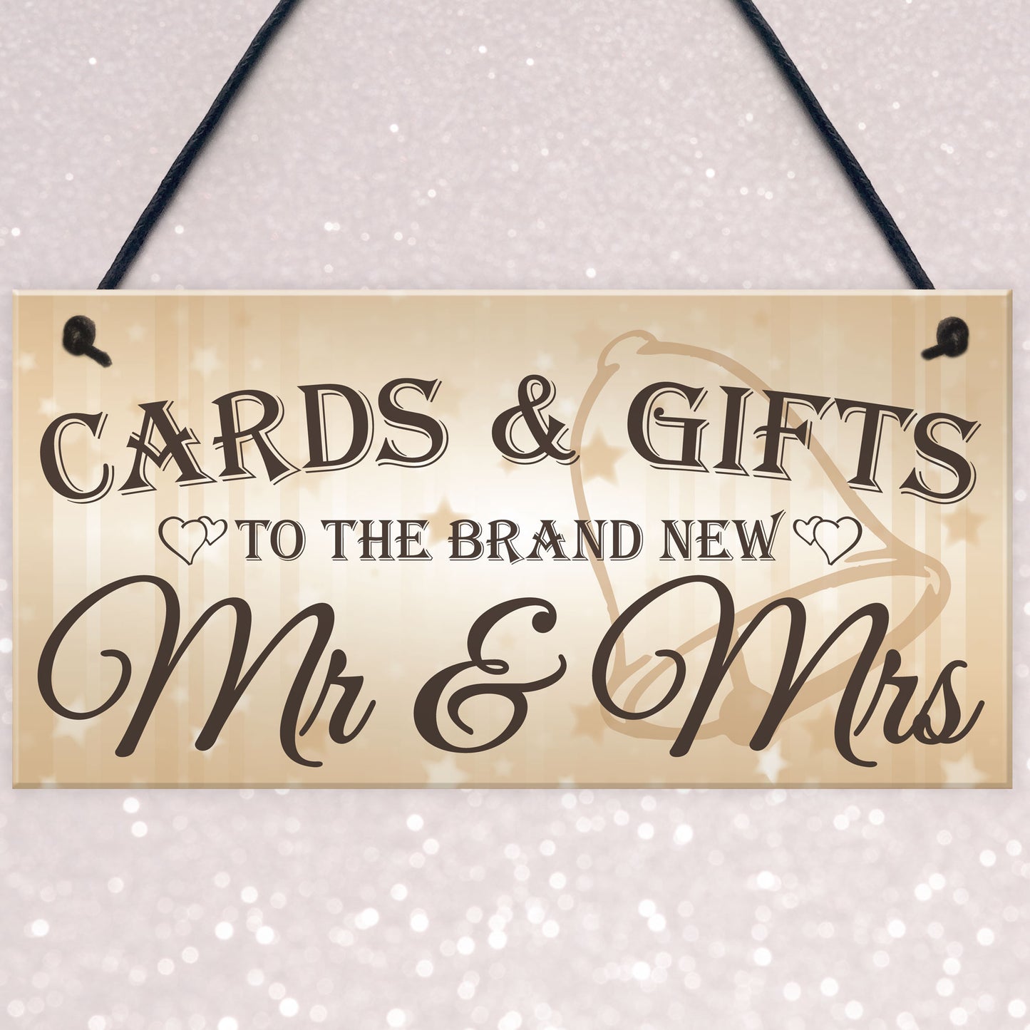 Cards & Gifts New Mr & Mrs Wedding Post Box Table Plaque