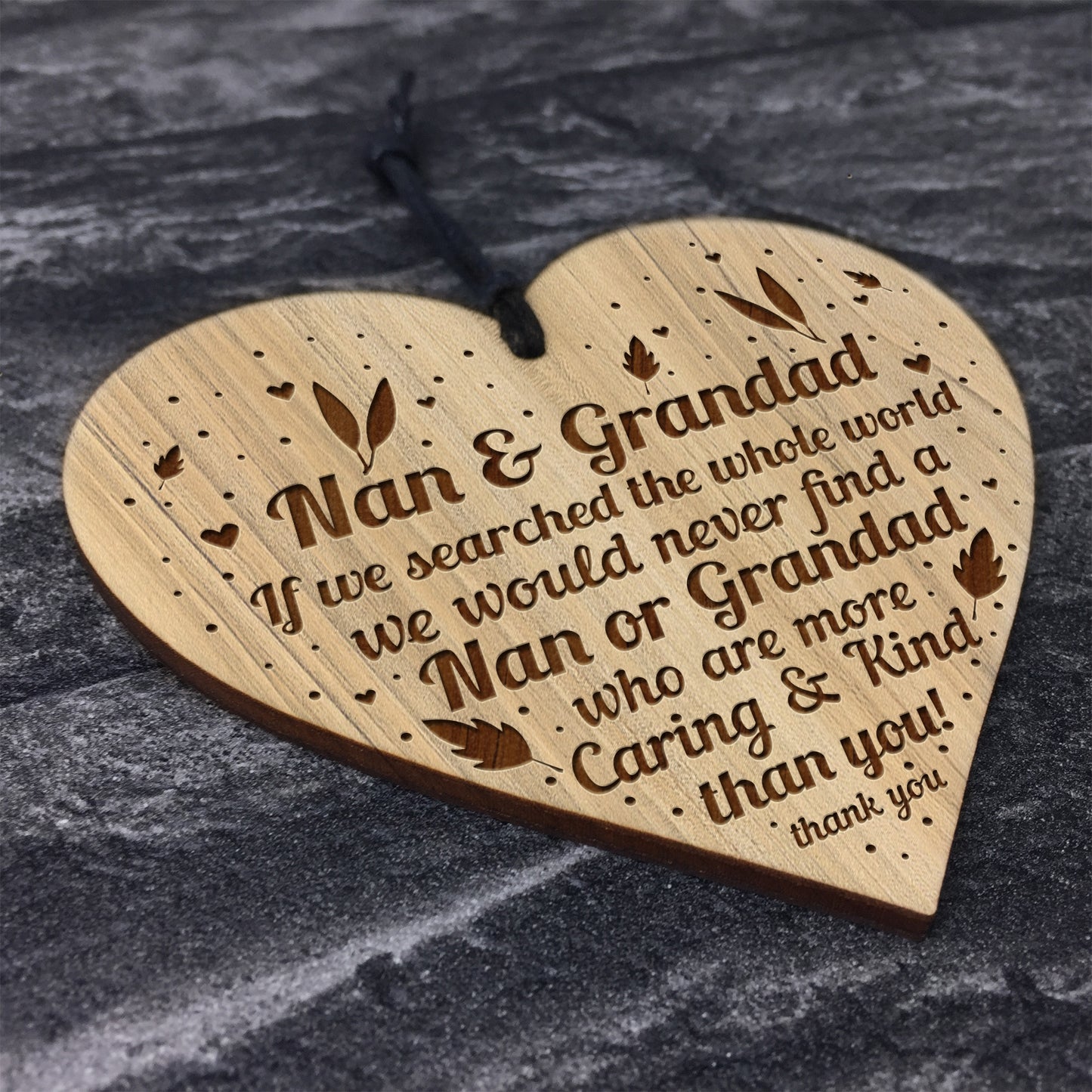 Nan And Grandad Birthday Gift Card Engraved Heart Nan Grandad