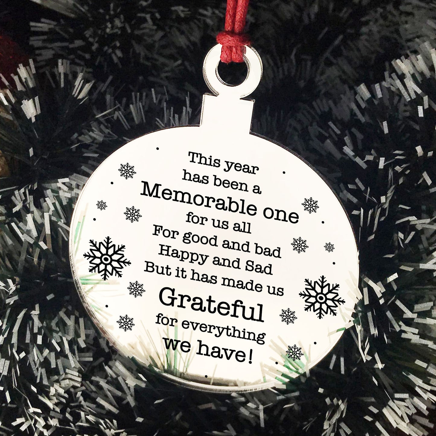 Lockdown Gift Poem Christmas Tree Decoration Engraved Bauble