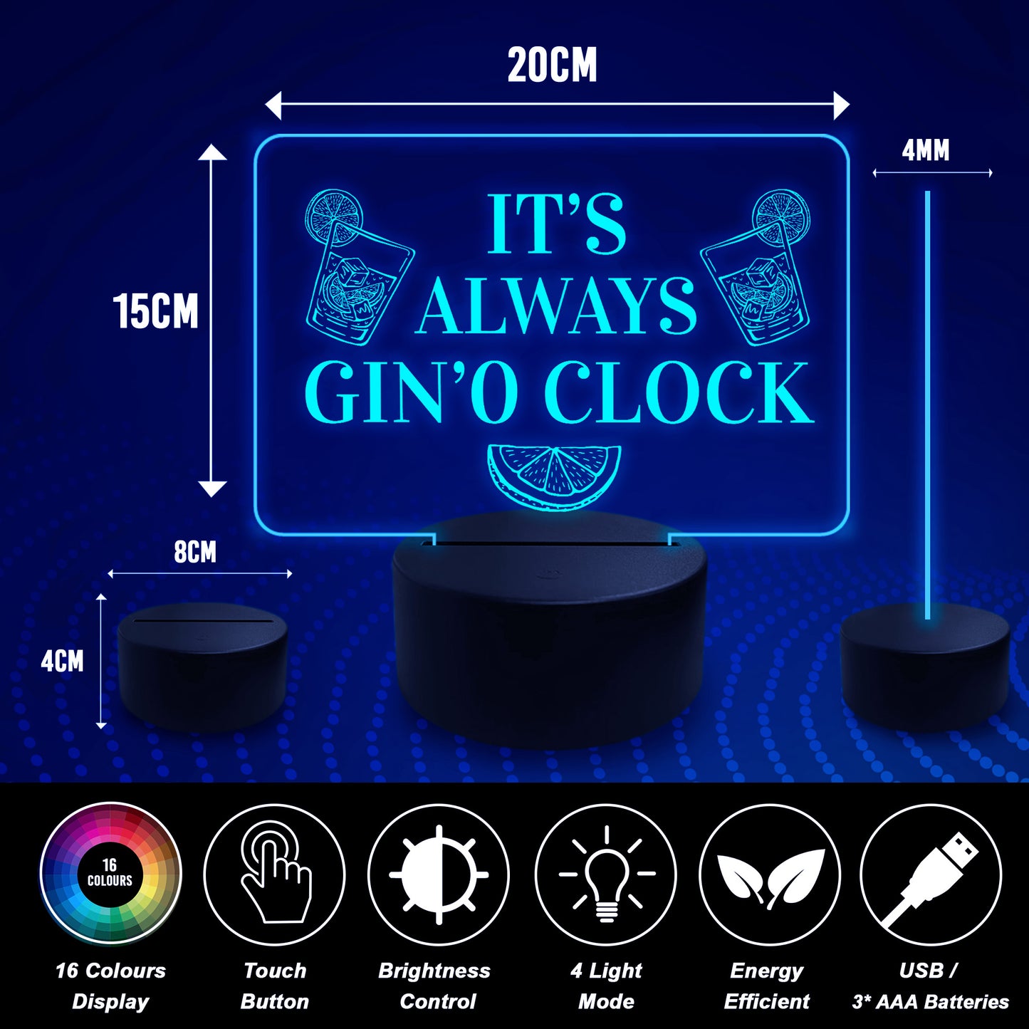 Gin Signs And Plaques GIN O CLOCK Sign Funny Alcohol Home Bar