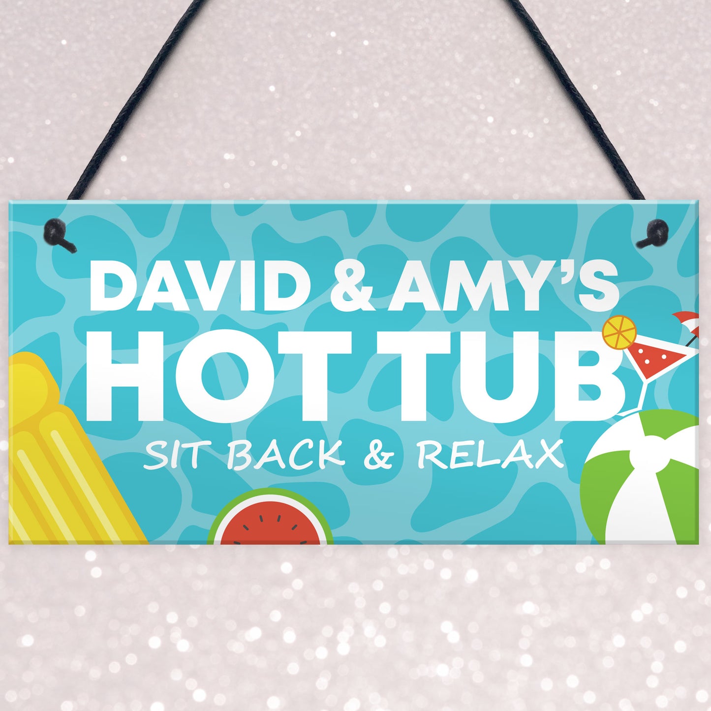 PERSONALISED Novelty Hot Tub Party Sign Garden Accessories