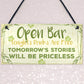 Open Bar Signs Home Garden Bar Plaque Pub Kitchen Man Cave Sign