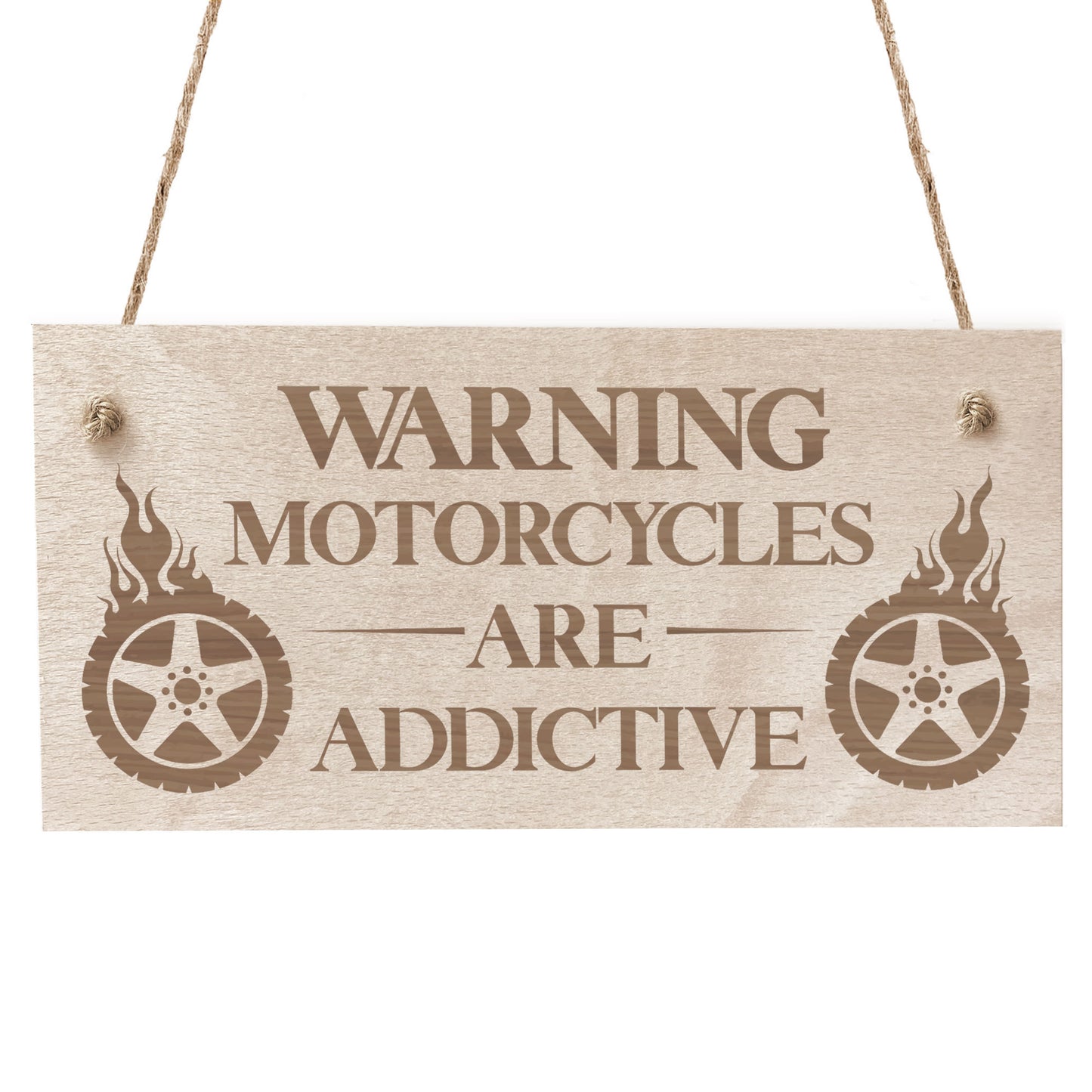 Funny Motorcycle Sign Engraved WARNING Motorcycle Gift Man Cave