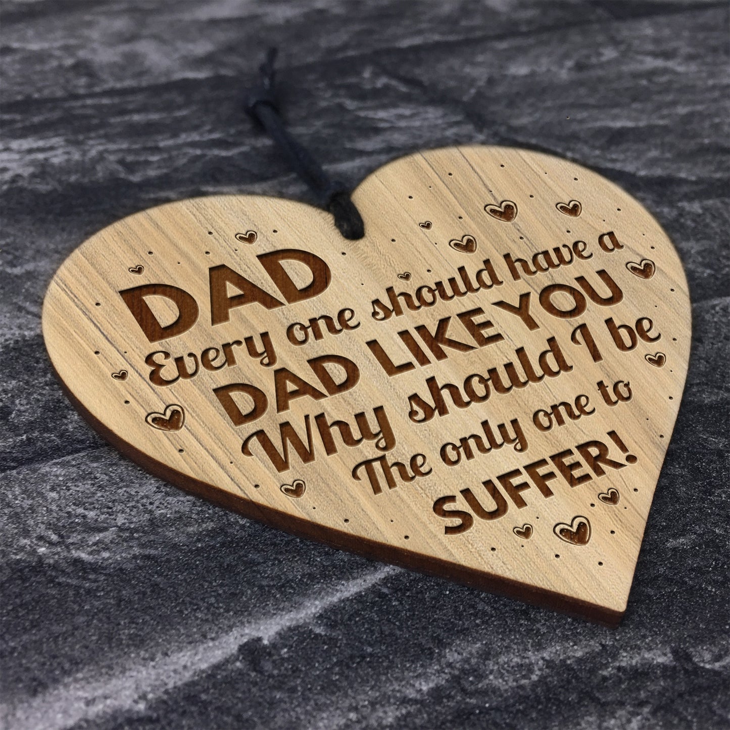 Funny Humorous Dad Gift Engraved Heart Dad Birthday Christmas