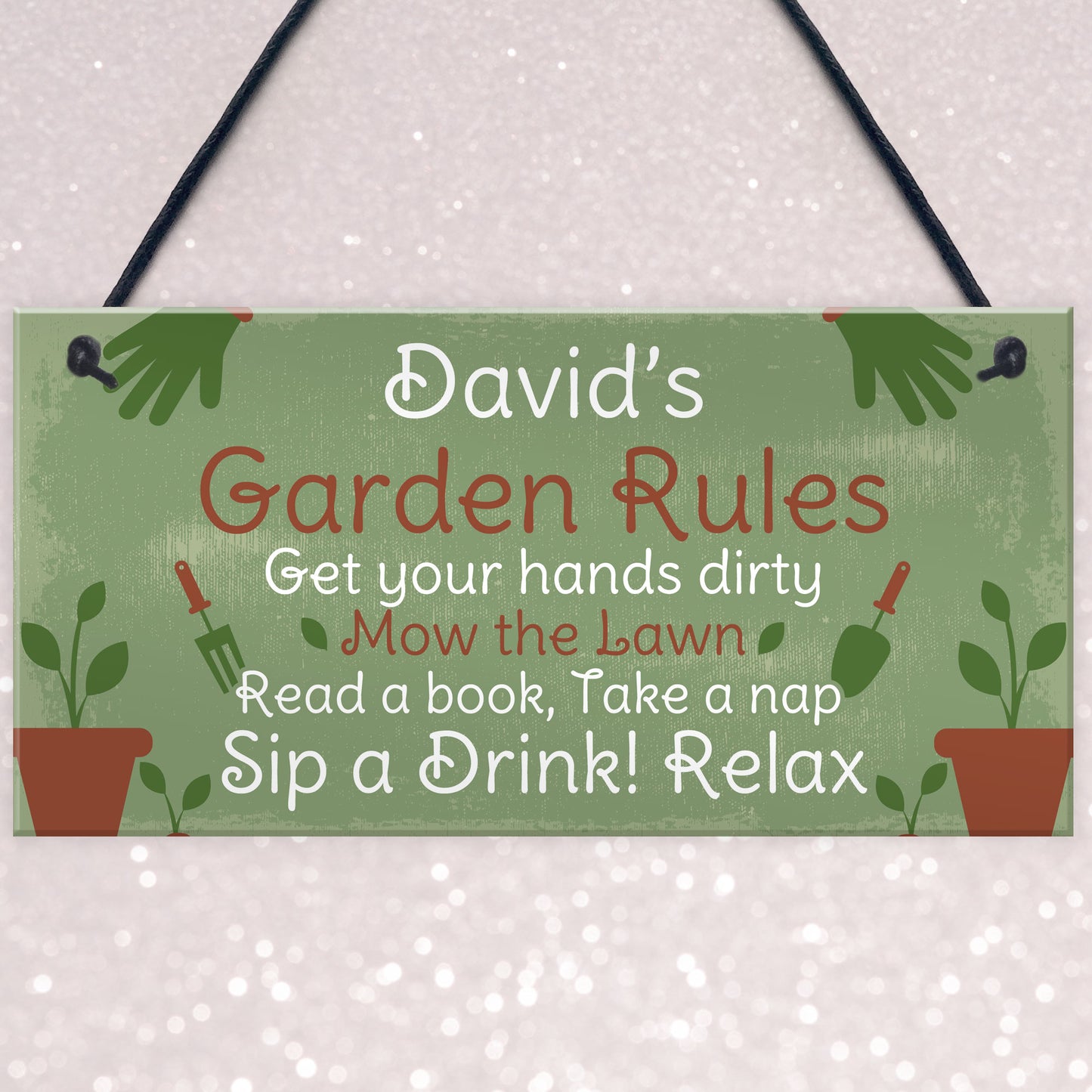 PERSONALISED Garden Rules Sign Shed Sign Summer House Plaque