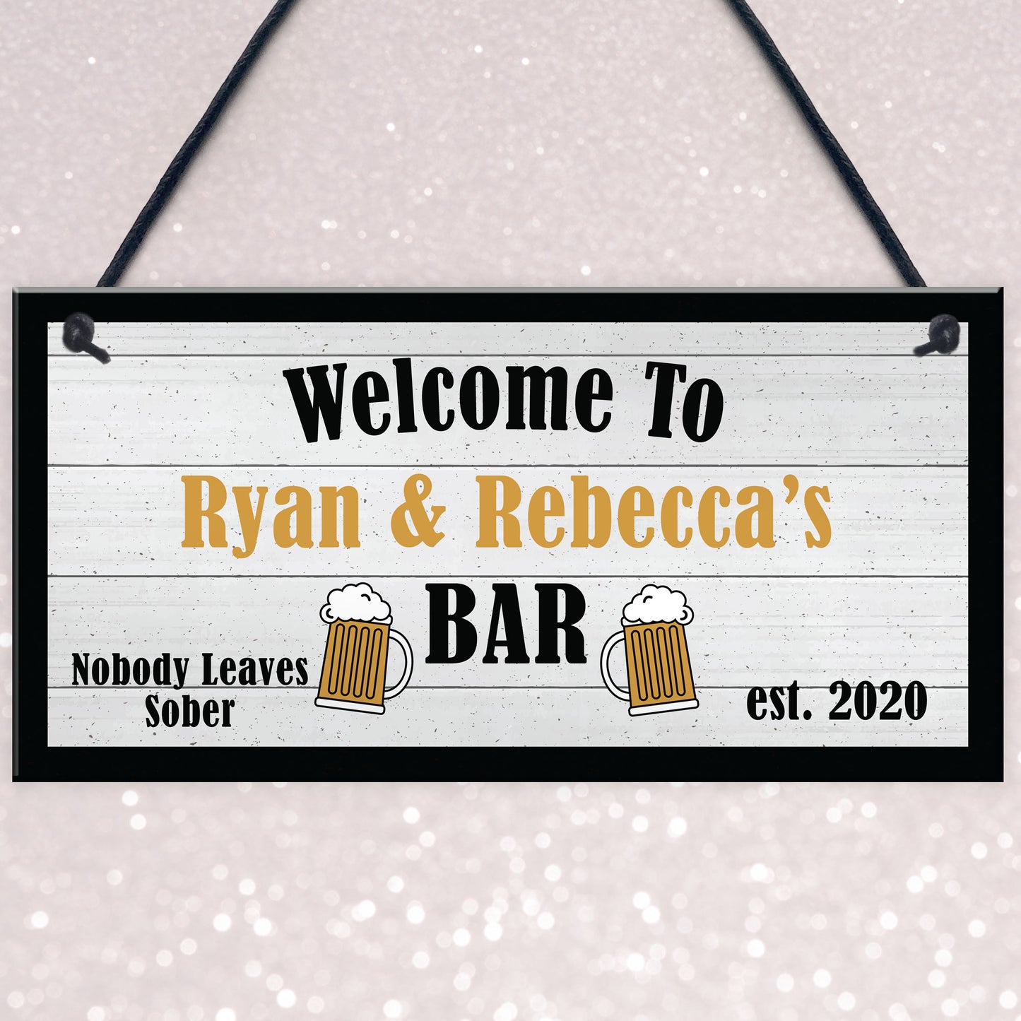 Shabby Chic Home Bar Sign Funny Man Cave Plaque PERSONALISED