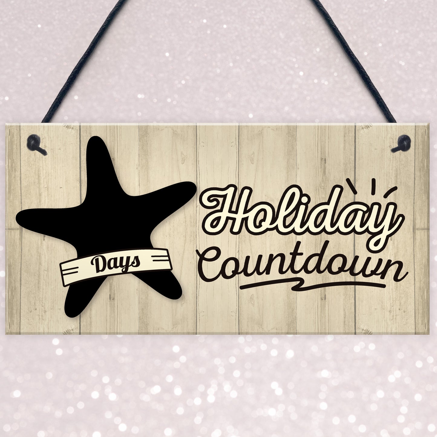 Chalkboard Holiday Countdown Hanging Sign Plaque Friendship