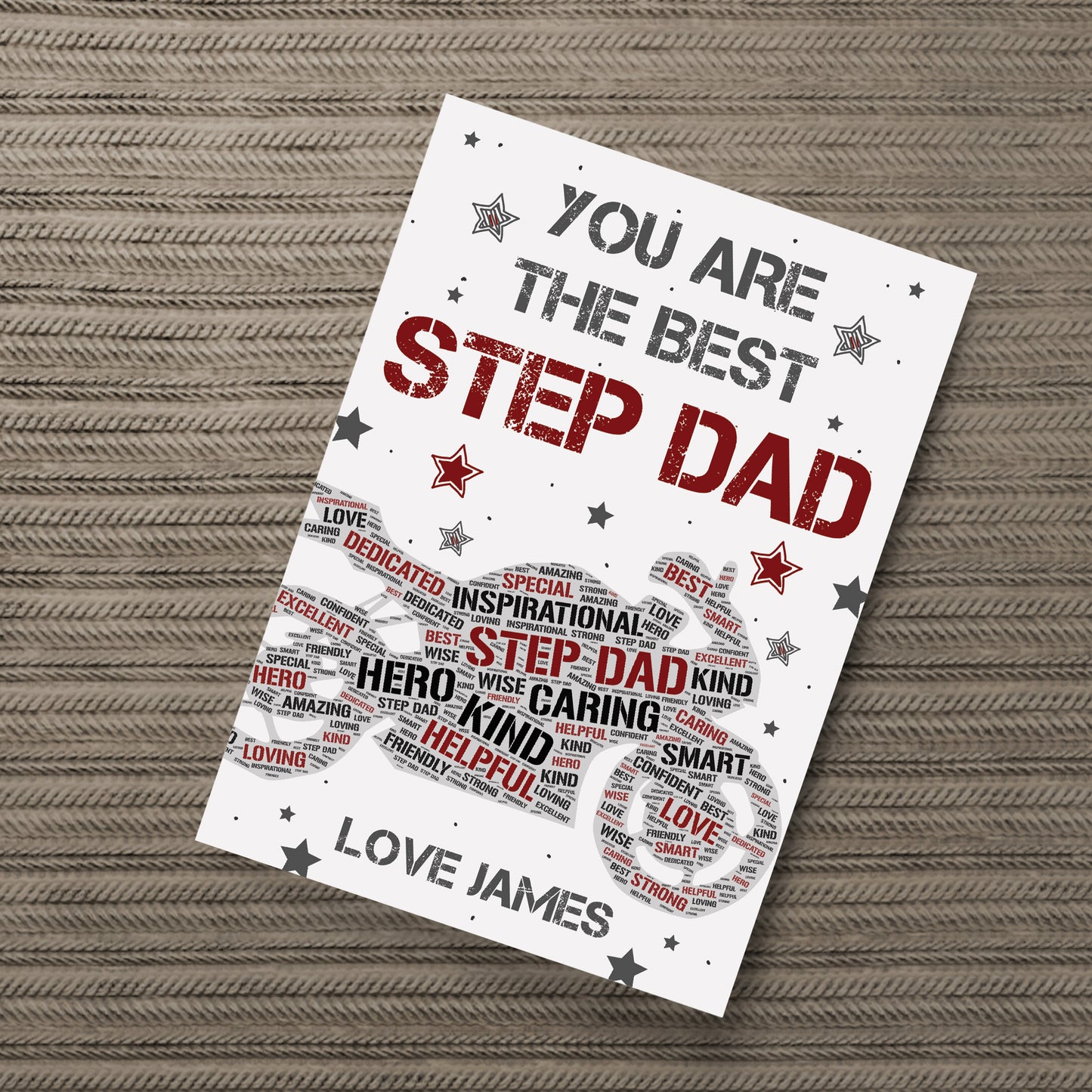 Personalised Fathers Day Gift Biker Gift Bike Print Step Dad