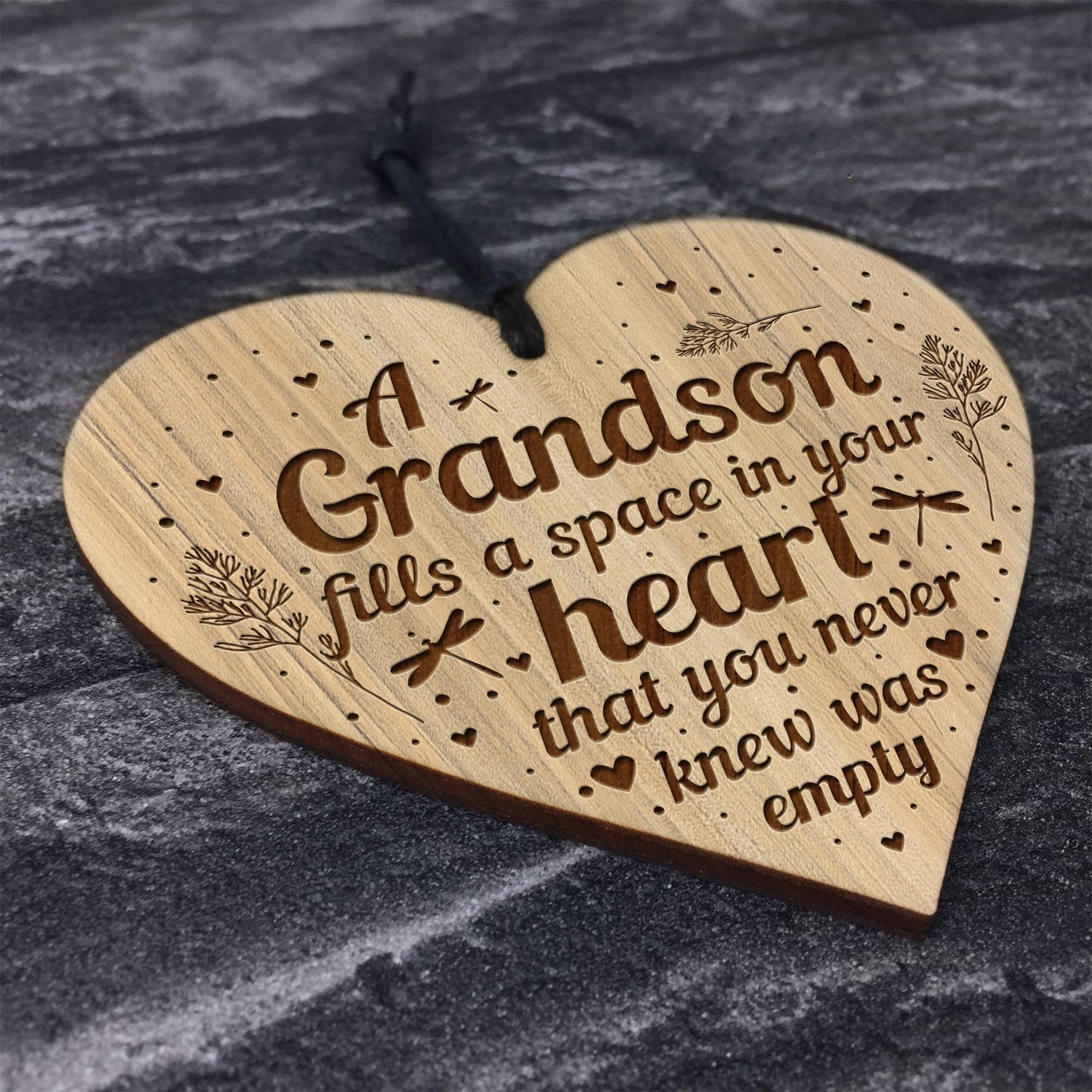Gift For Grandson Engraved Heart Grandson Birthday Christmas