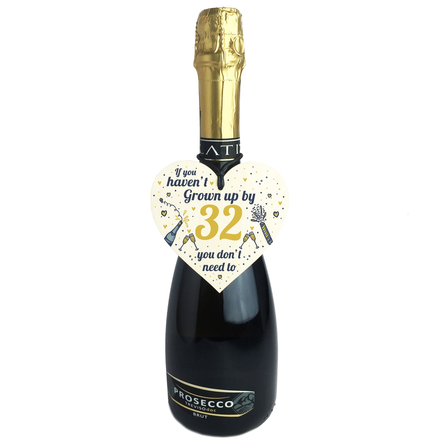 Funny Happy Birthday 32 Wood Heart Man Wife Brother Sister Gift