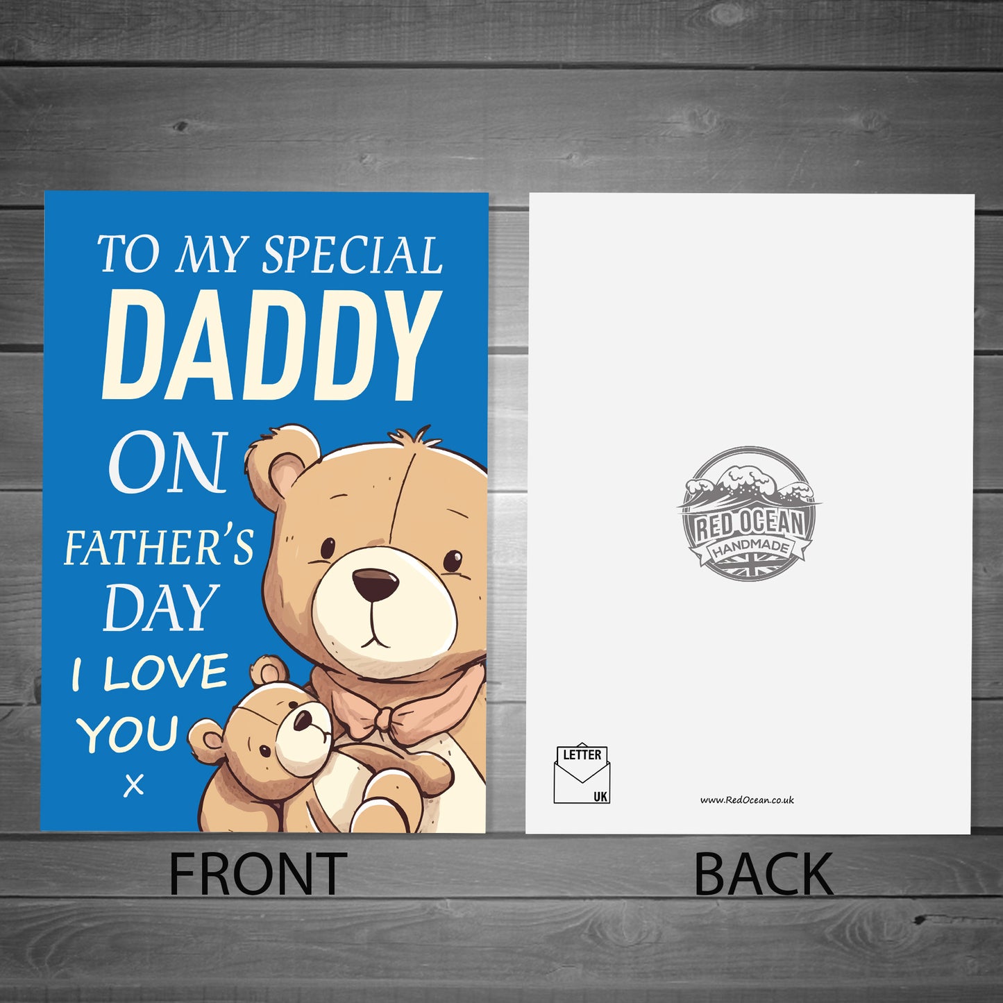 Fathers Day Card For Daddy From Daughter Son Bear Daddy Card