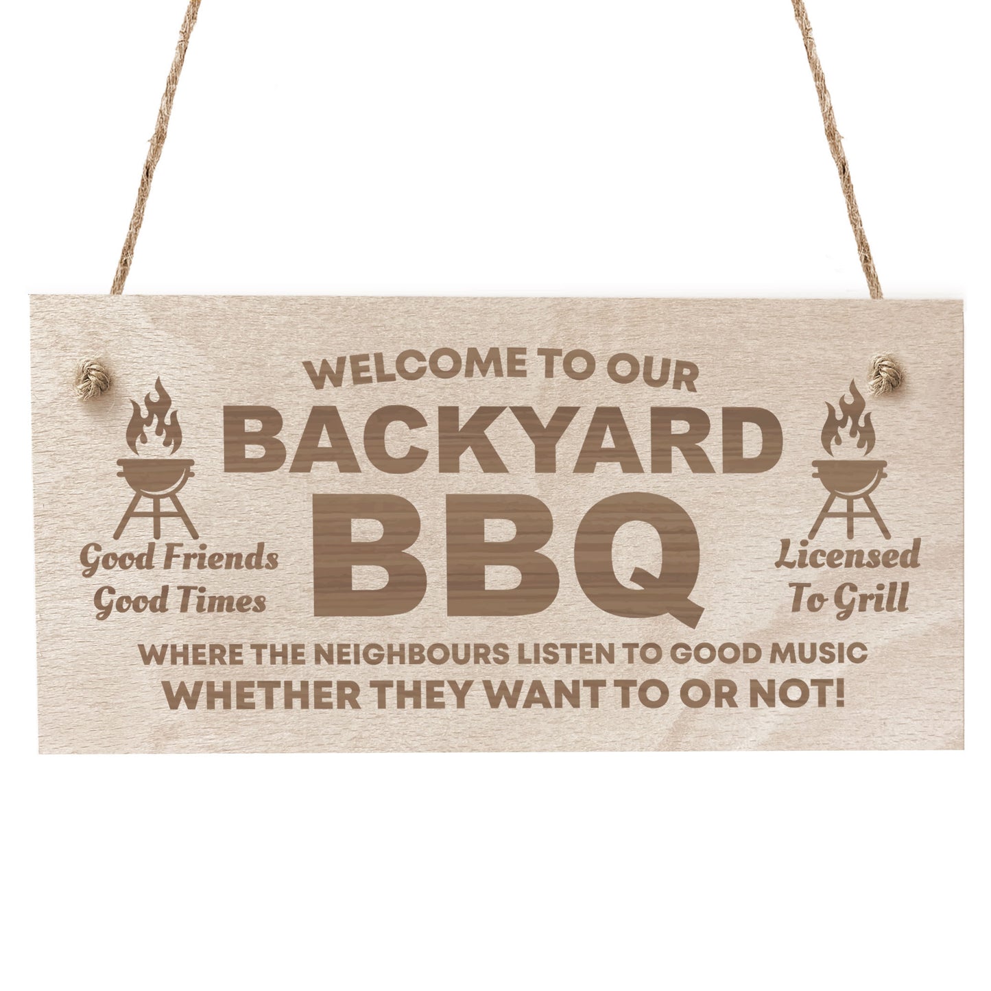 BBQ Welcome Sign Novelty Backyard BBQ Barbecue Garden Sign