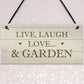 Live Love Laugh Hanging Garden Sign Novelty Plaque For Garden