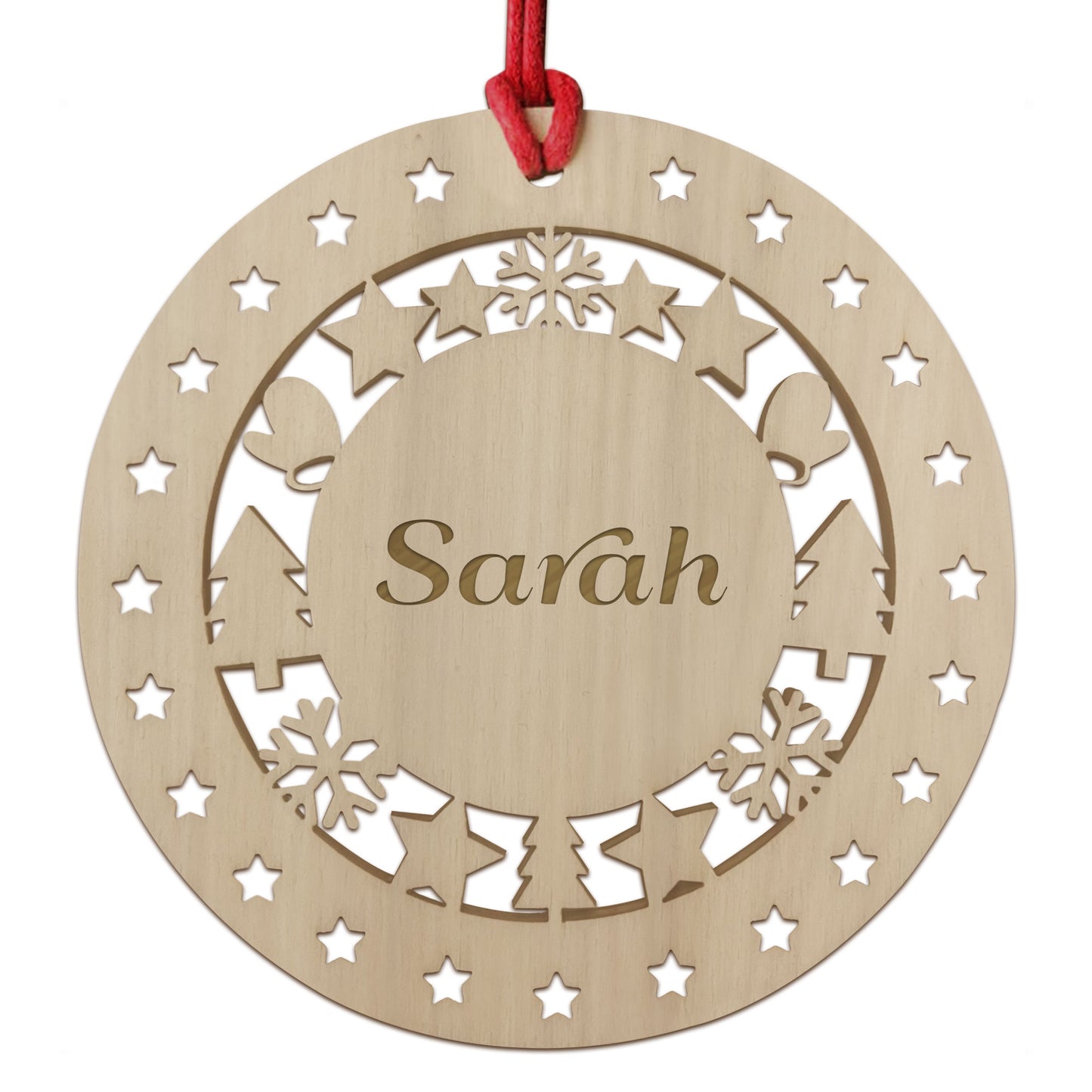 Christmas Tree Bauble Wooden Tree Ornament Gift For Daughter Son