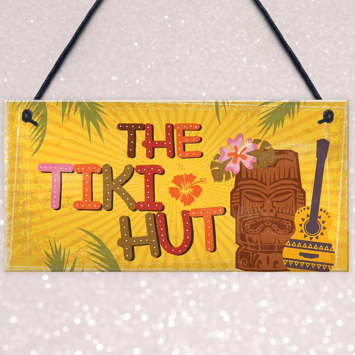 Tiki Hut Hanging Home Bar Pub Kitchen Plaque Alcohol Sign Gift