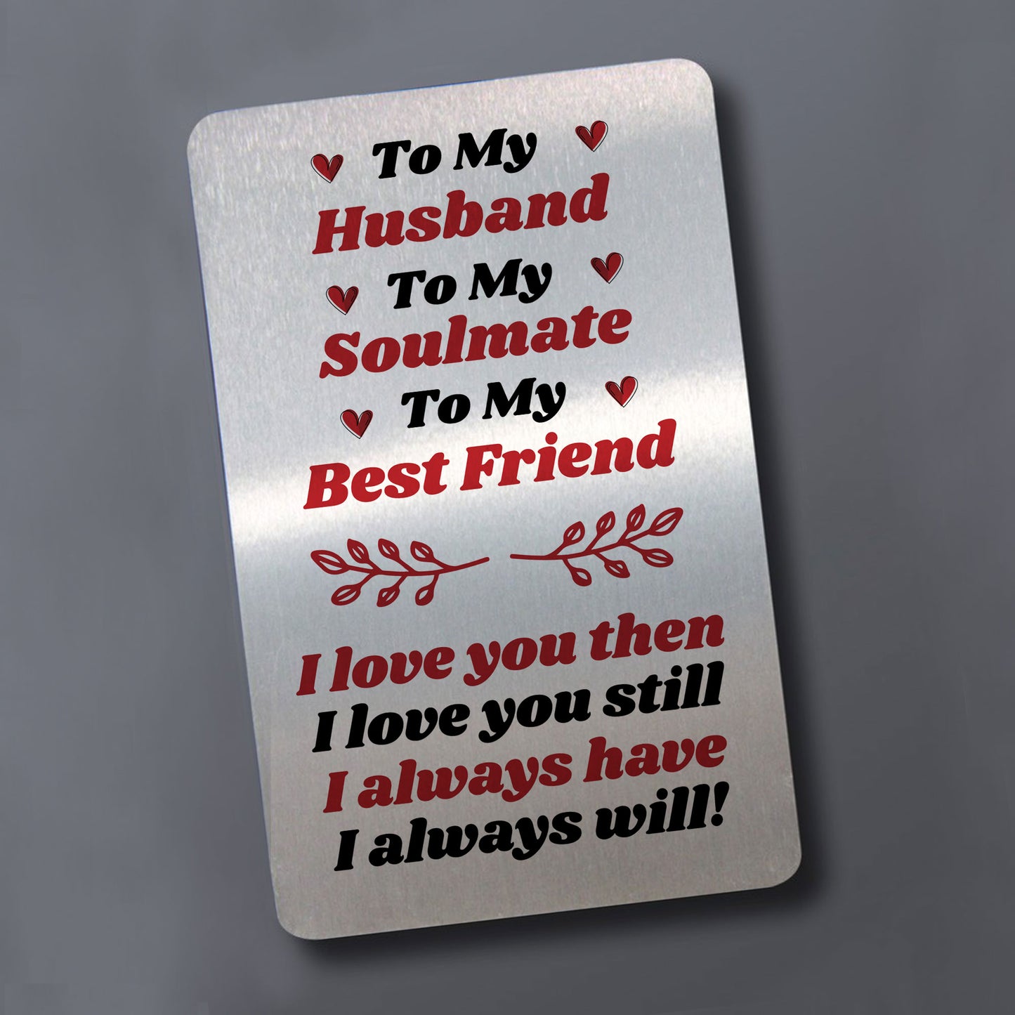 Novelty Gift For Husband Birthday Anniversary Gift Metal Card