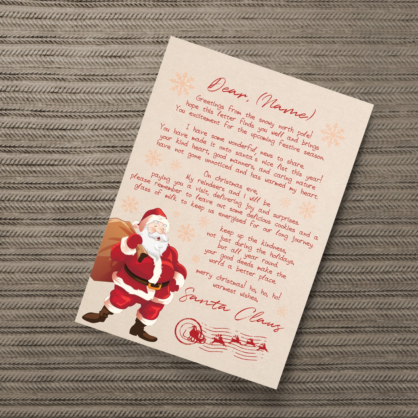 Personalised Nice List Certificate Letter From Santa Christmas