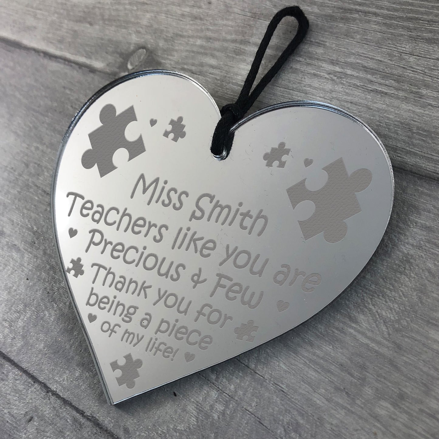 Personalised Teacher Heart Plaque Engraved Teacher Assistant