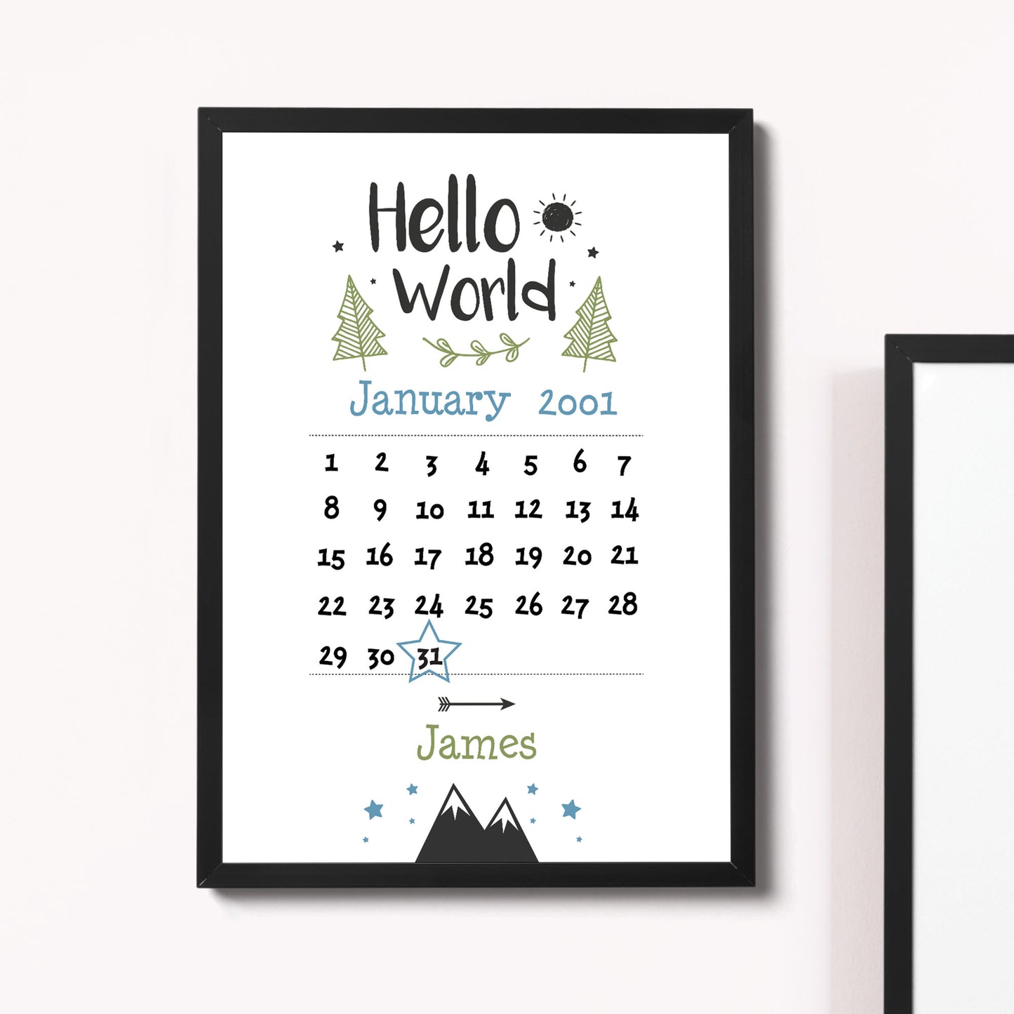 Newborn Baby Gift Baby Boy Girl Christening Gift Nursery Print
