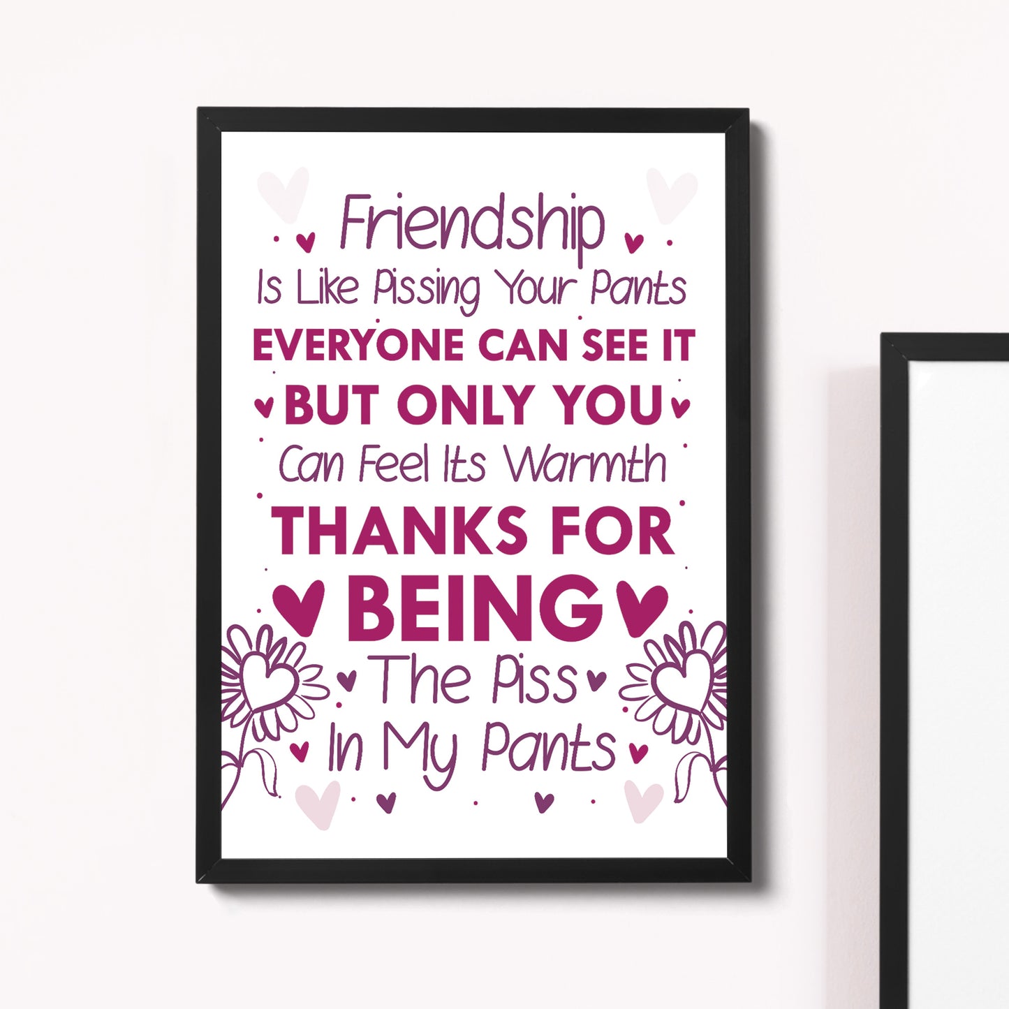 Best Friend Sign Friendship Gift Funny Print Thank You Birthday